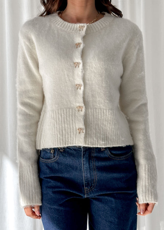 Amari Bow Sweater - Cream