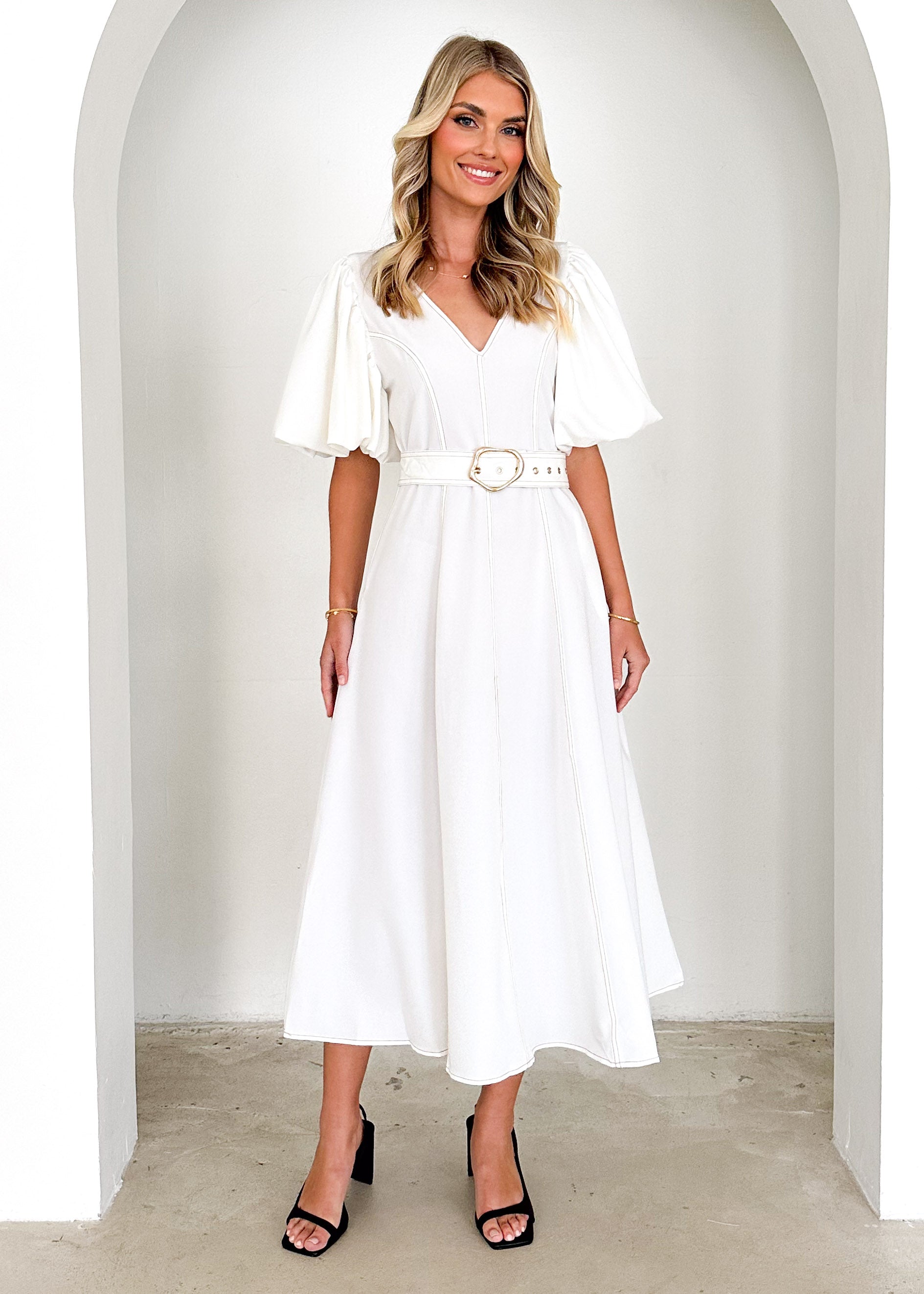 Pam Midi Dress - Off White