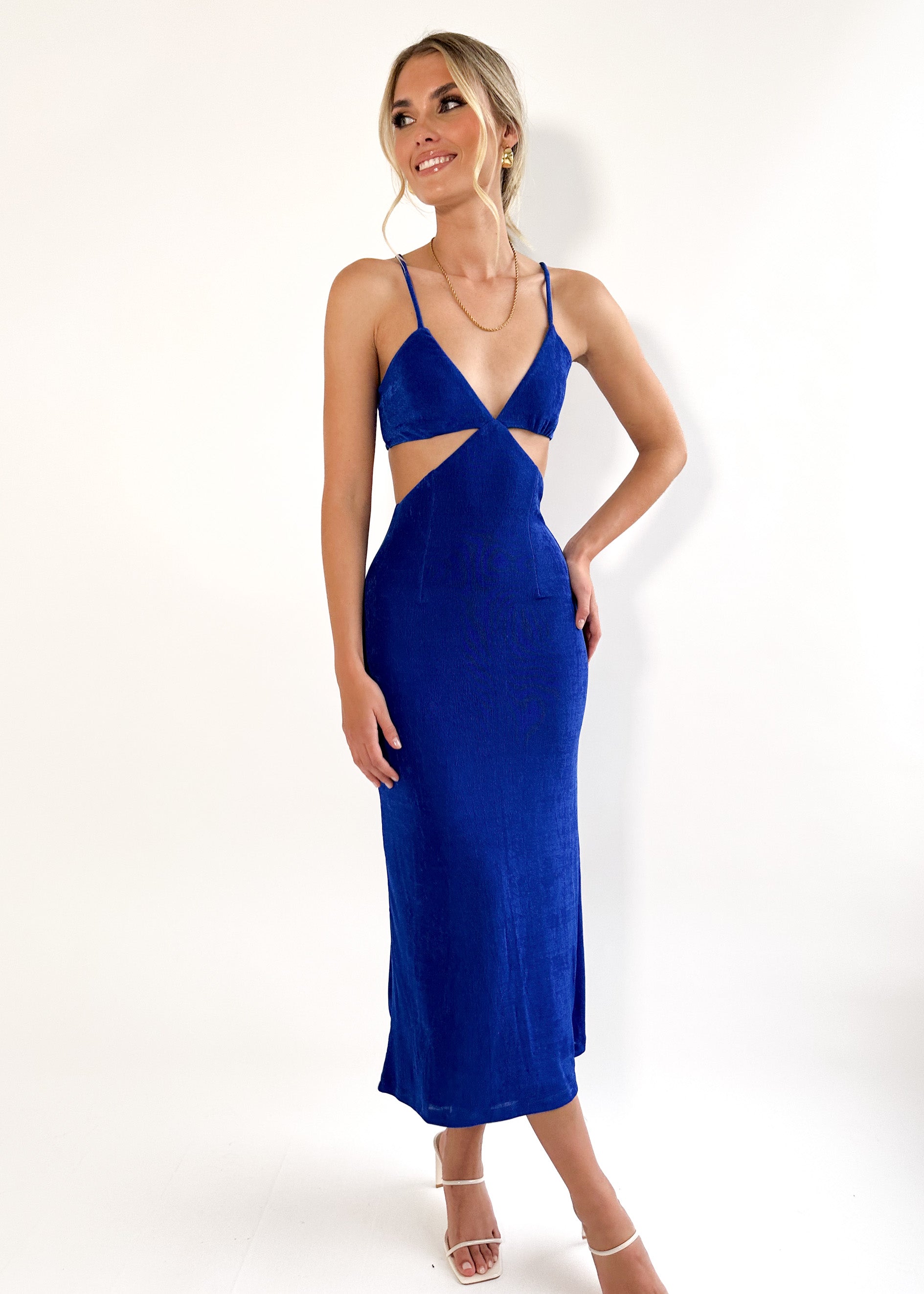La Fleur Midi Dress - Royal Blue