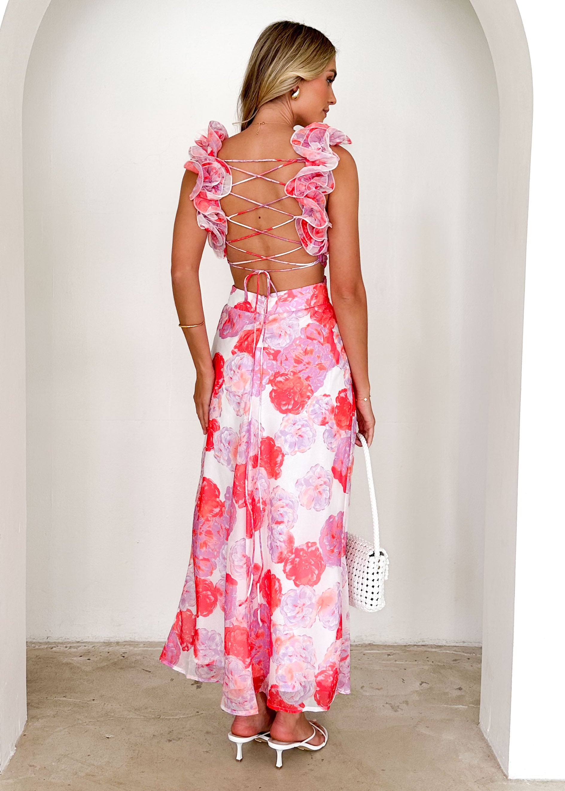 Caribe Midi Dress - Pink Floral