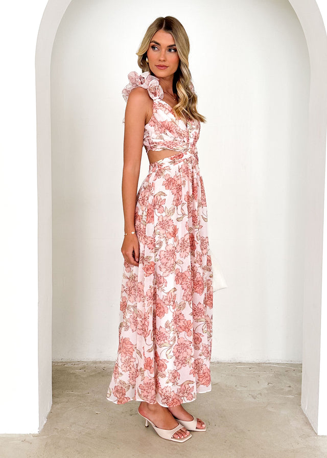 Elba Maxi Dress - Peach Floral