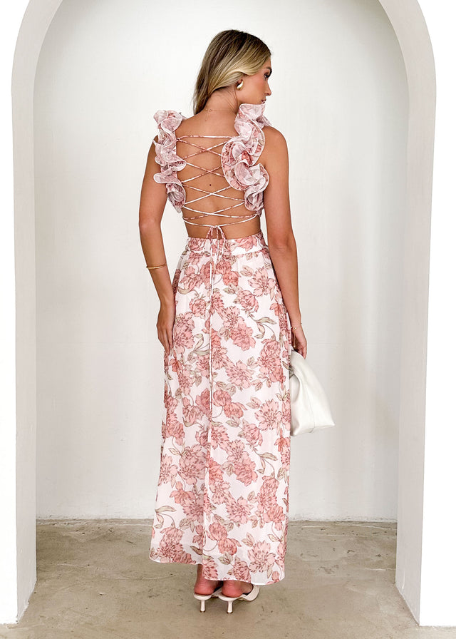 Elba Maxi Dress - Peach Floral