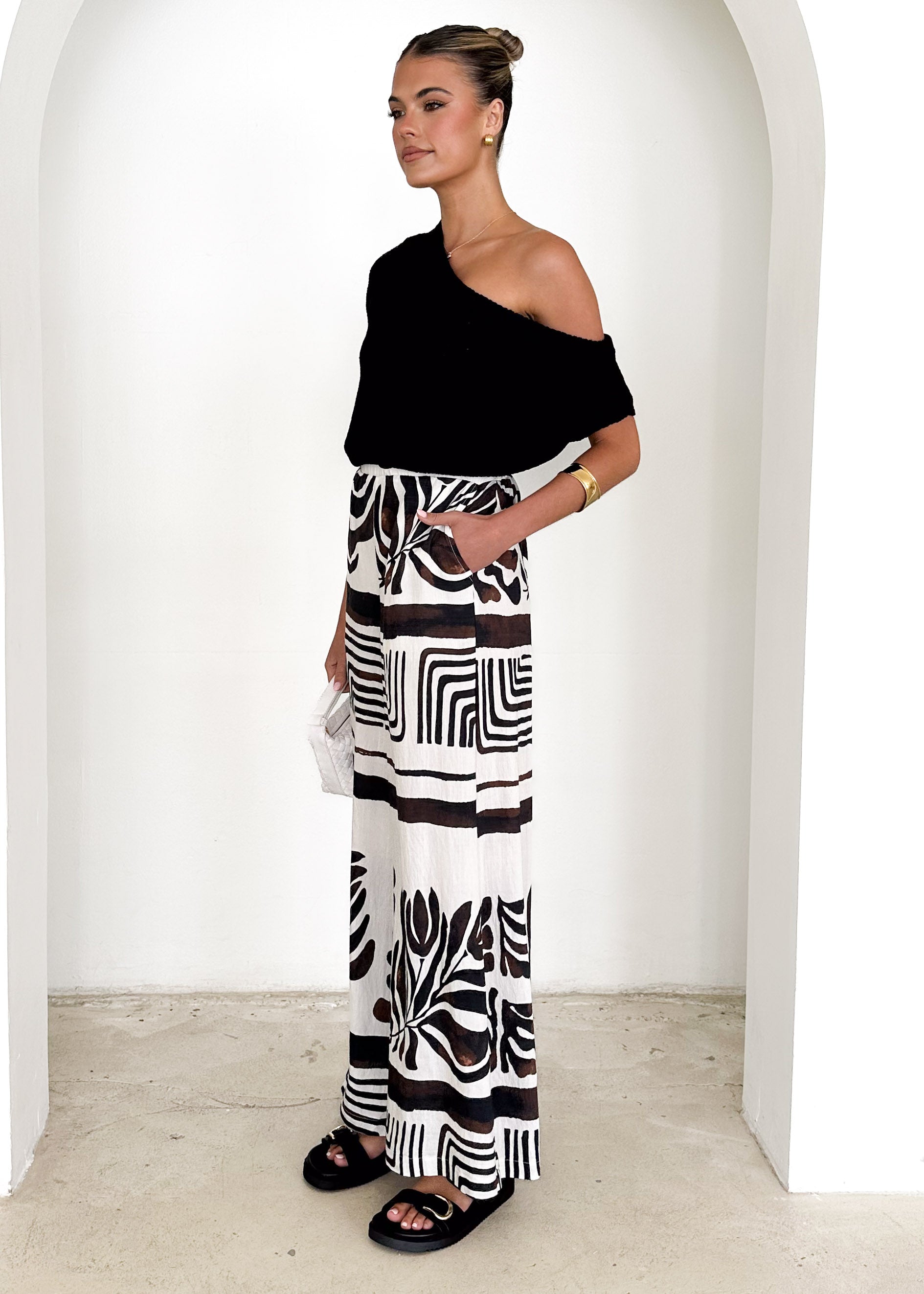 Verona Pants - Black Abstract