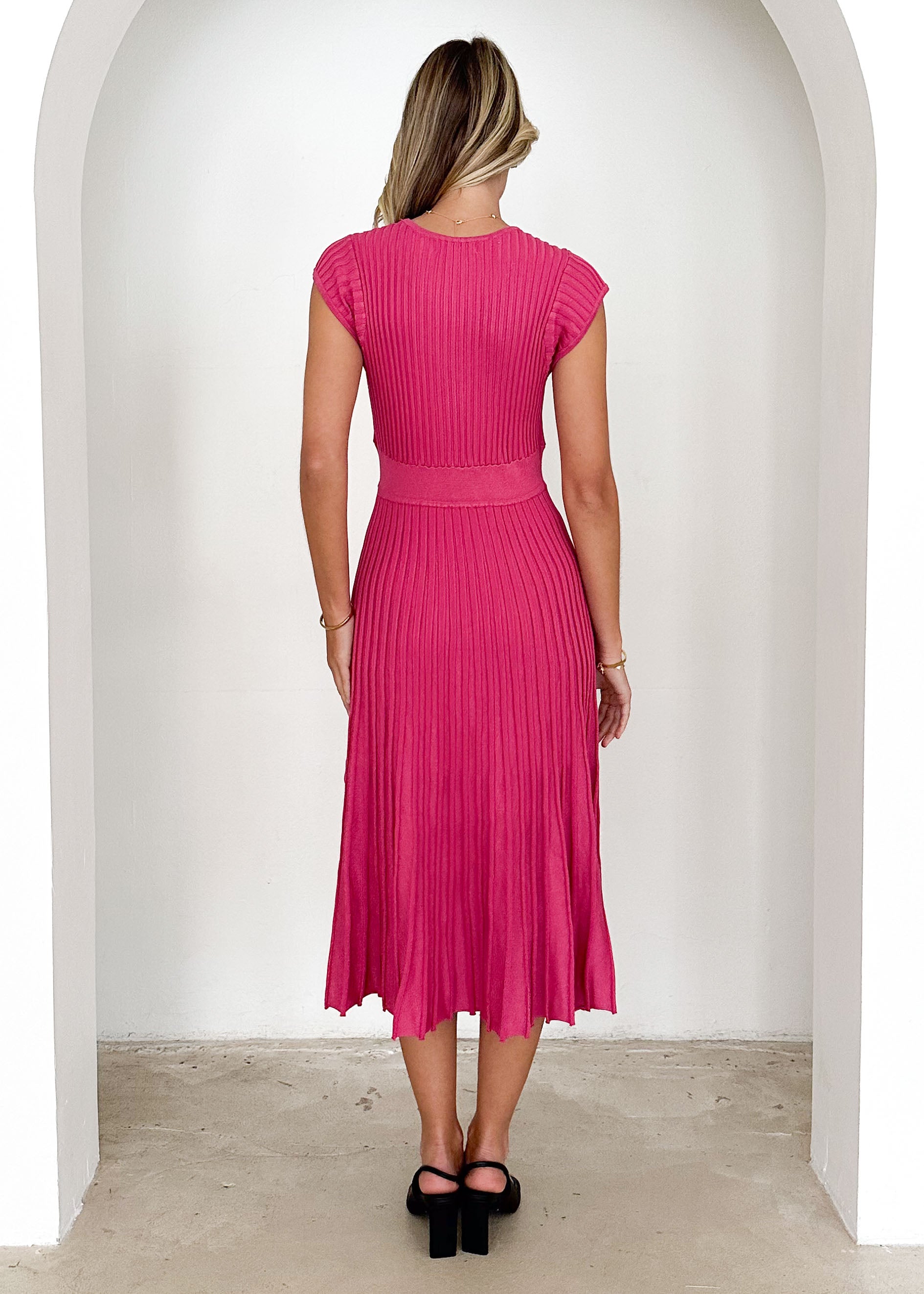 Zevah Knit Midi Dress - Rose Pink