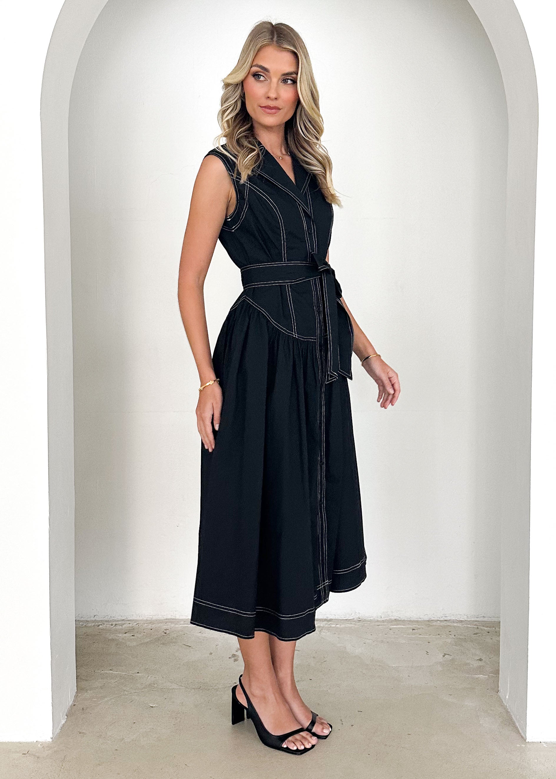 Tiarne Midi Dress - Black