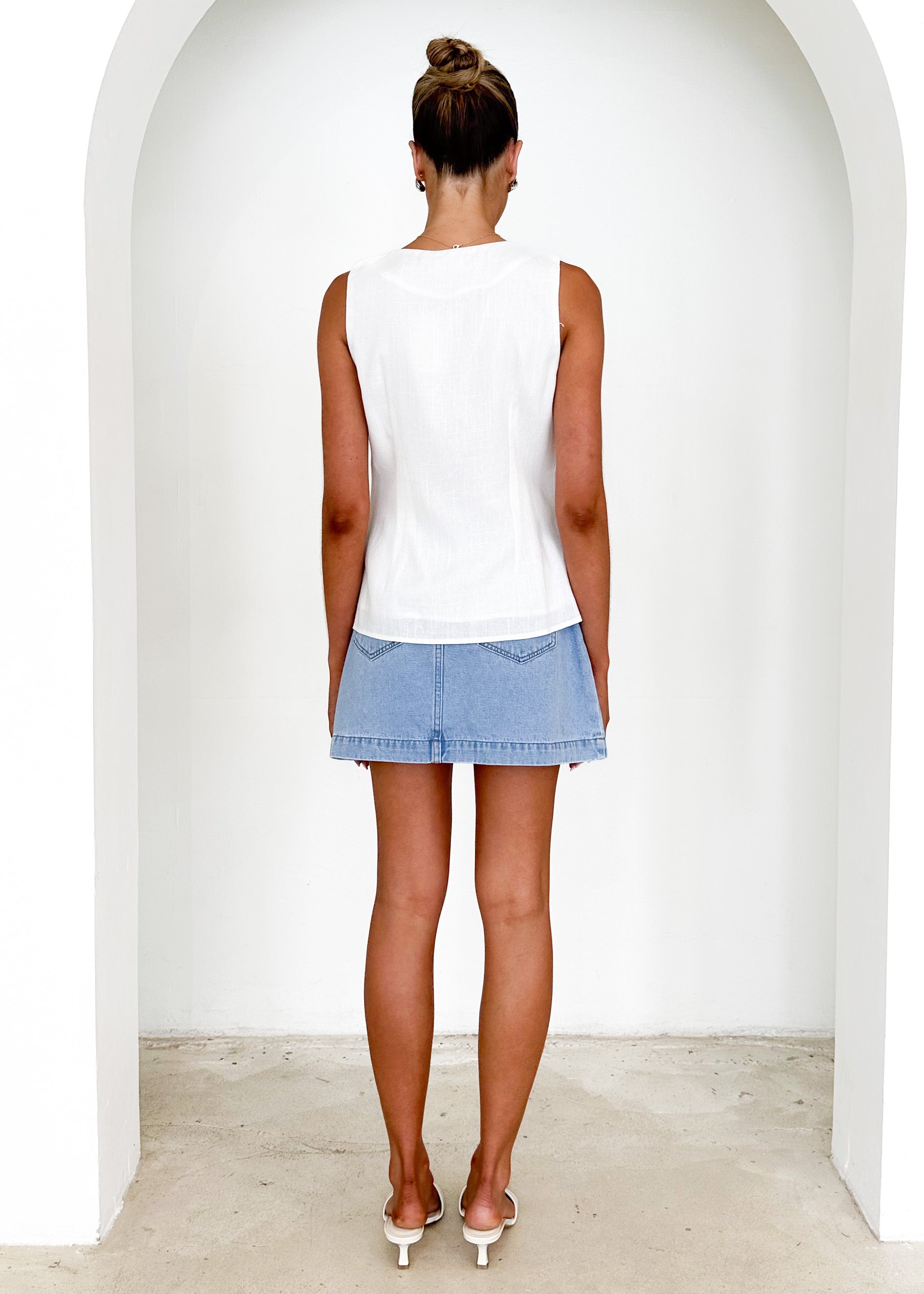 Jolie Vest Top - Off White