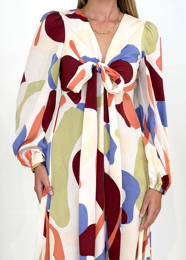 Aubria Midi Dress - Acai Abstract