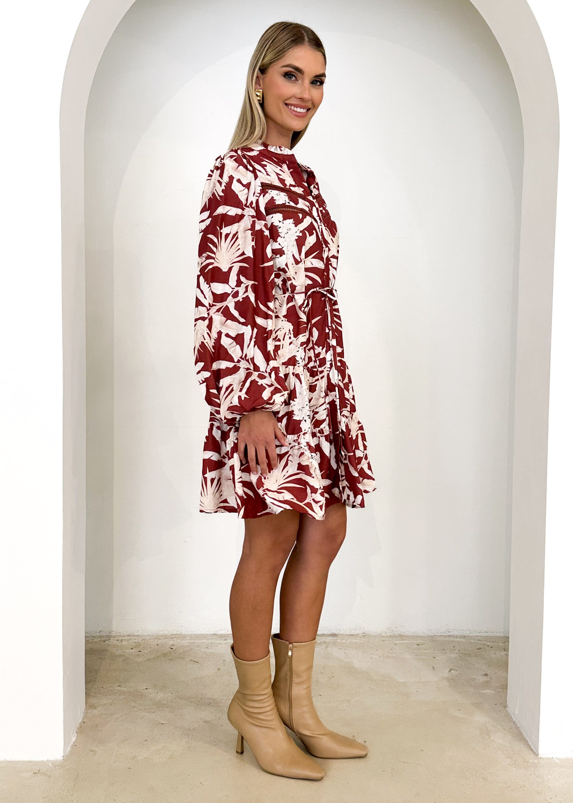 Alotorra Dress - Wine Floral