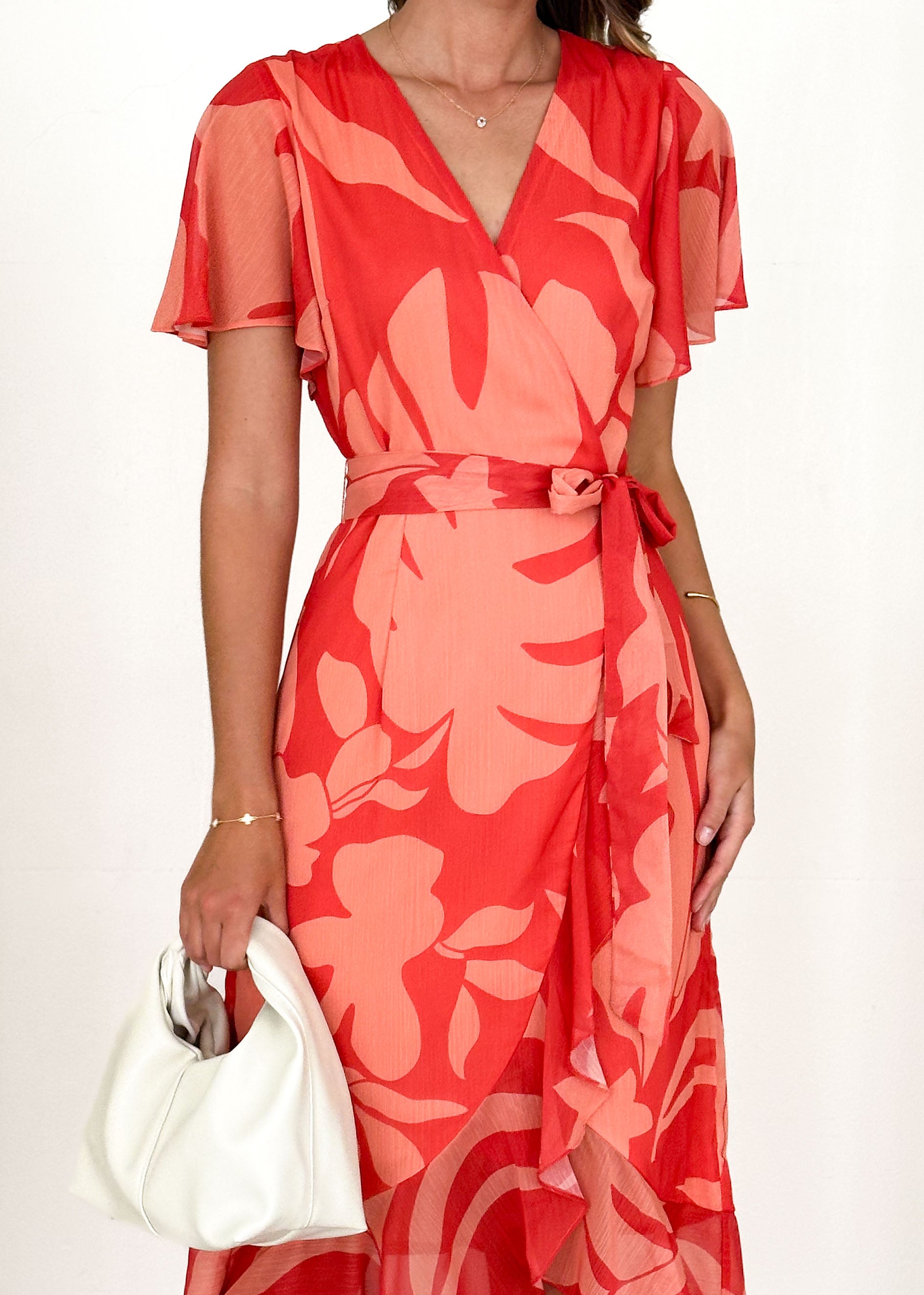 Daisy Midi Dress - Coral Floral