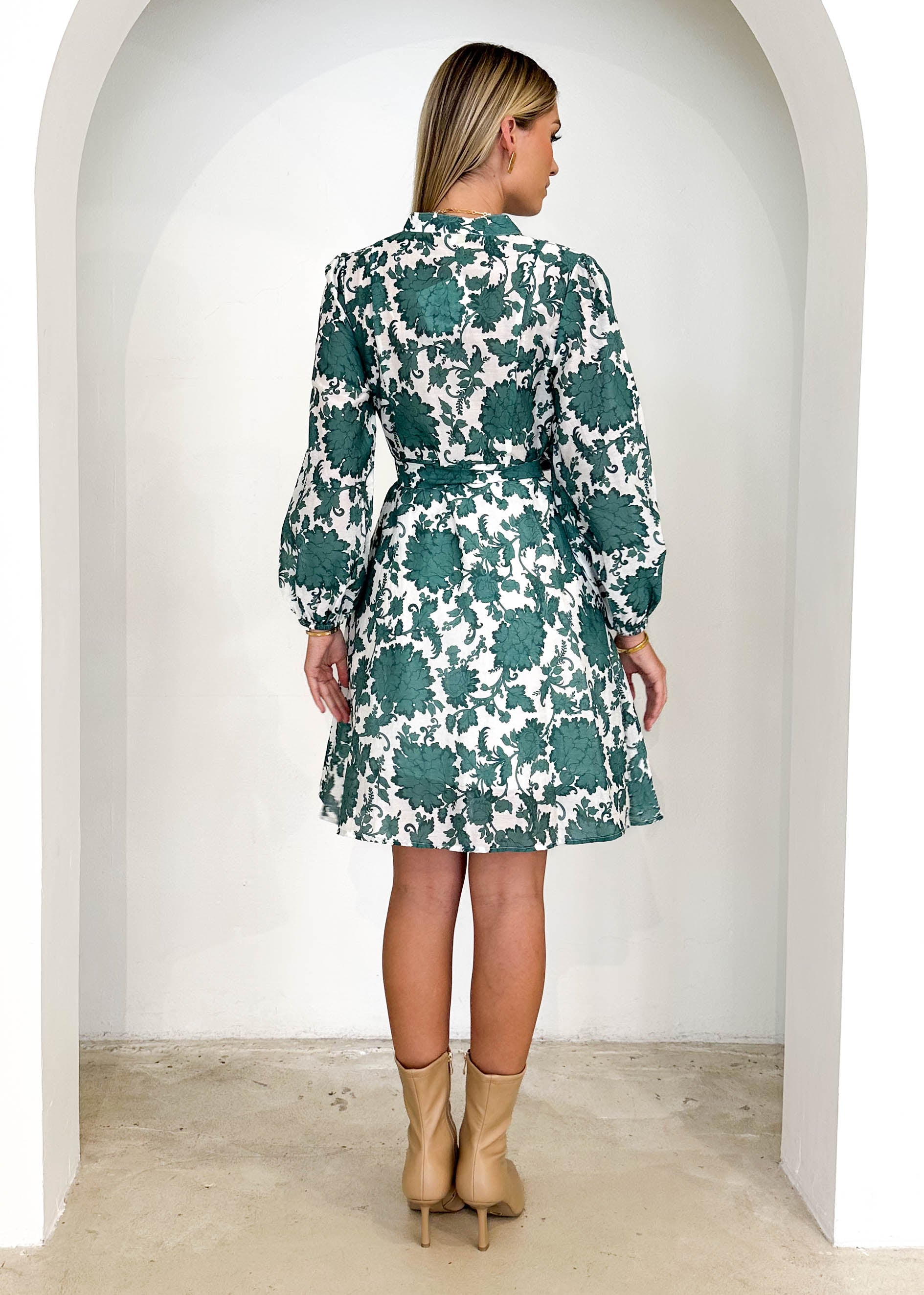 Dessair Dress - Green Floral