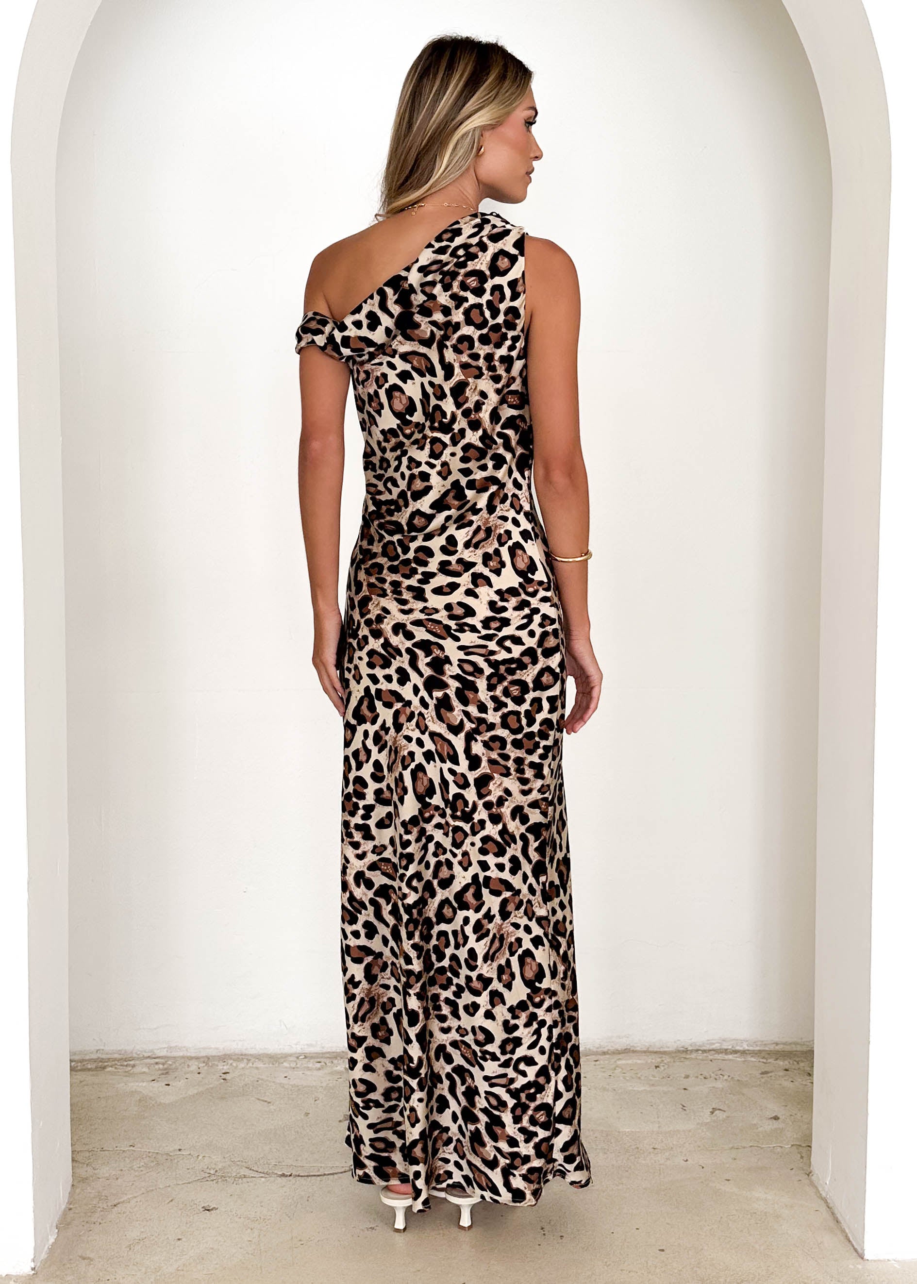 Reiko Drop Shoulder Maxi Dress - Leopard