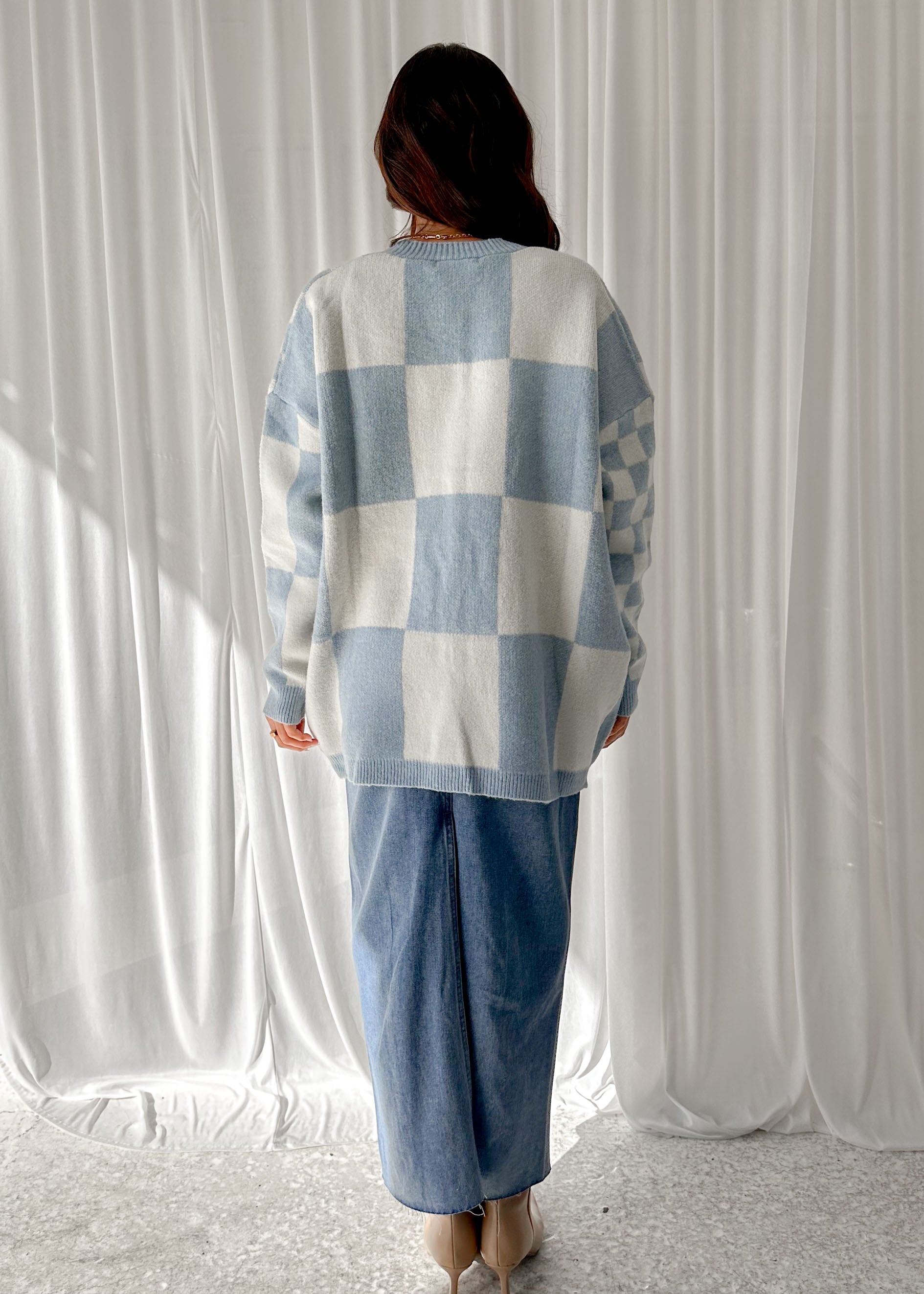 Elcie Cardigan - Sky Check