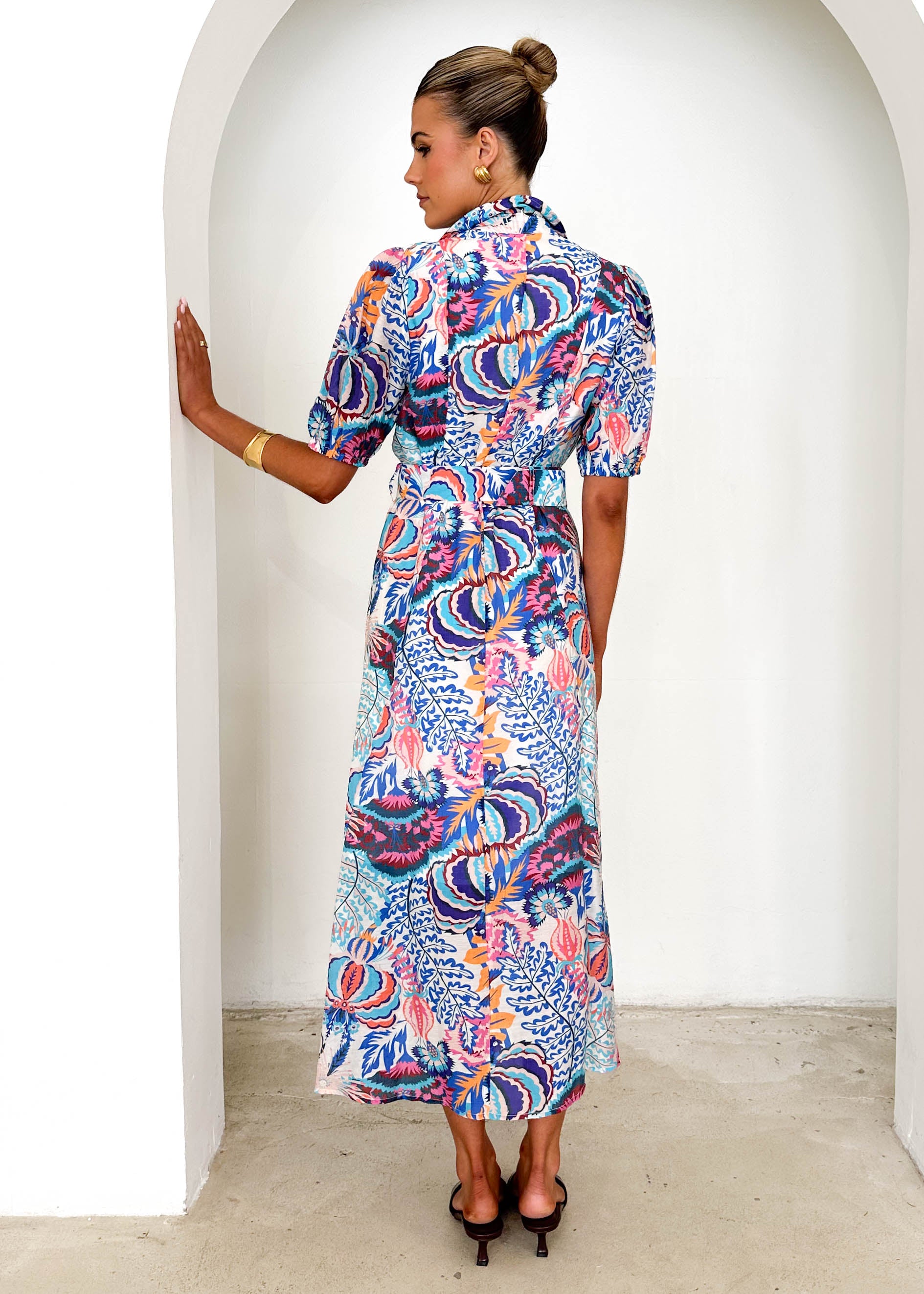 Mannia Maxi Dress - Blue Peacock