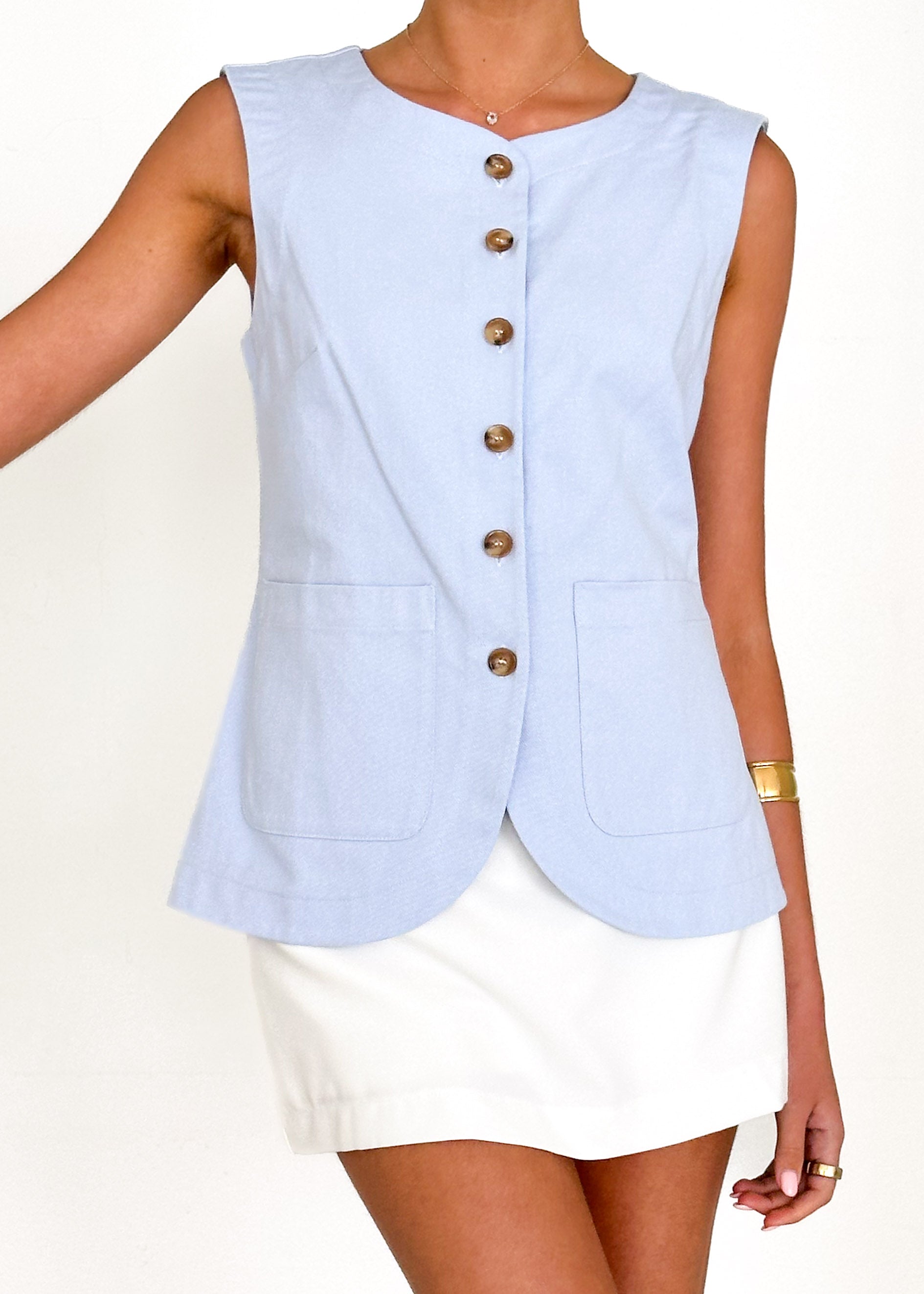 Xenon Vest Top - Powder Blue