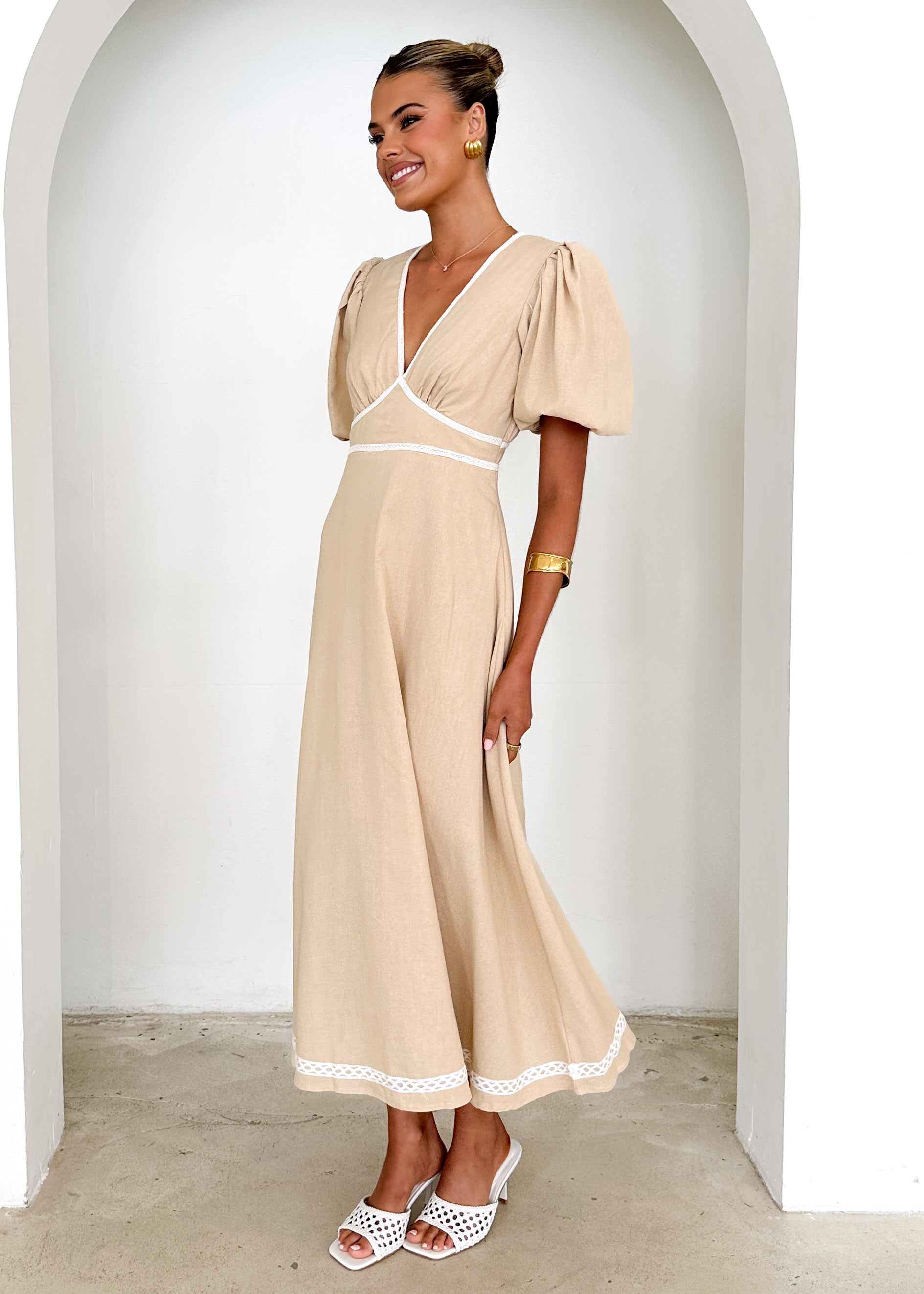 Ellodie Maxi Dress - Beige