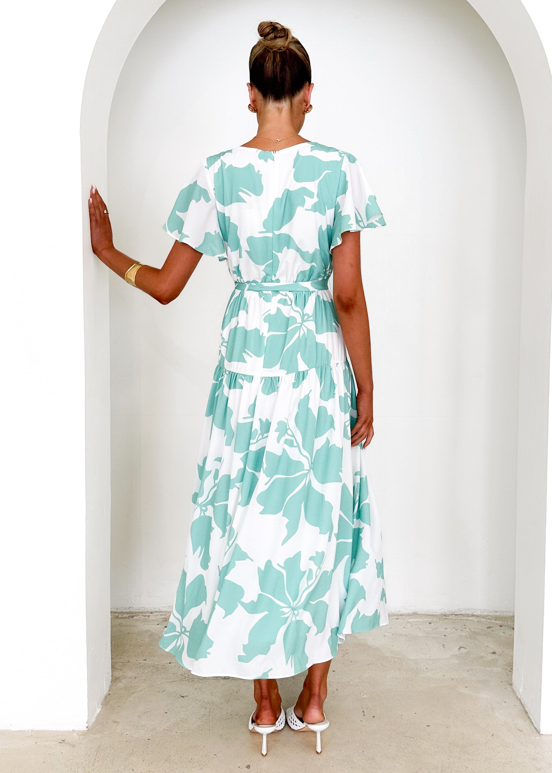 Vino Midi Dress - Green Floral