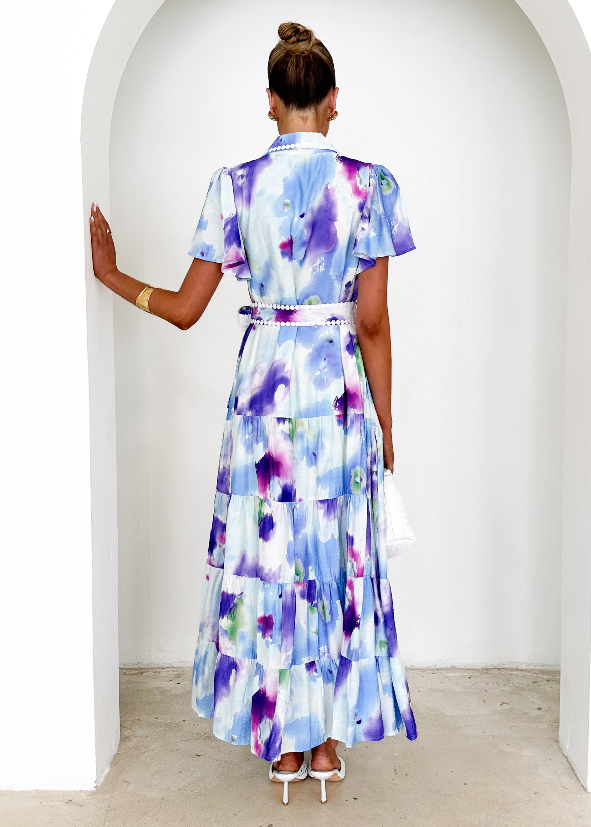 Leondra Maxi Dress - Blue Watercolour