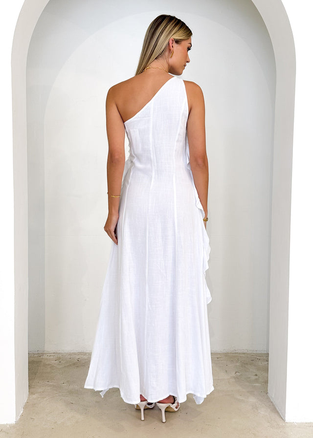 Madro One Shoulder Midi Dress - Off White