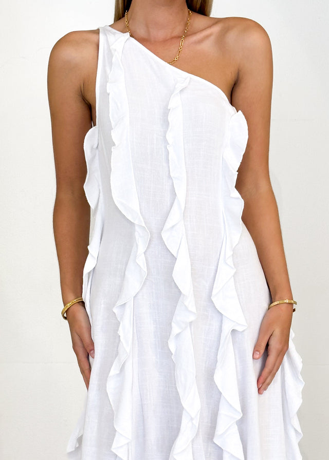 Madro One Shoulder Midi Dress - Off White