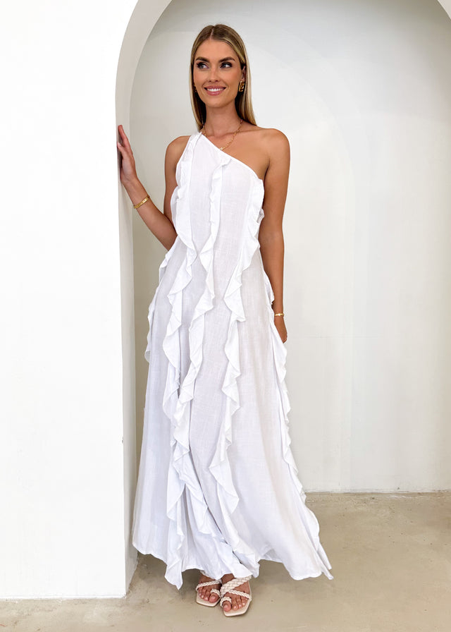 Madro One Shoulder Midi Dress - Off White