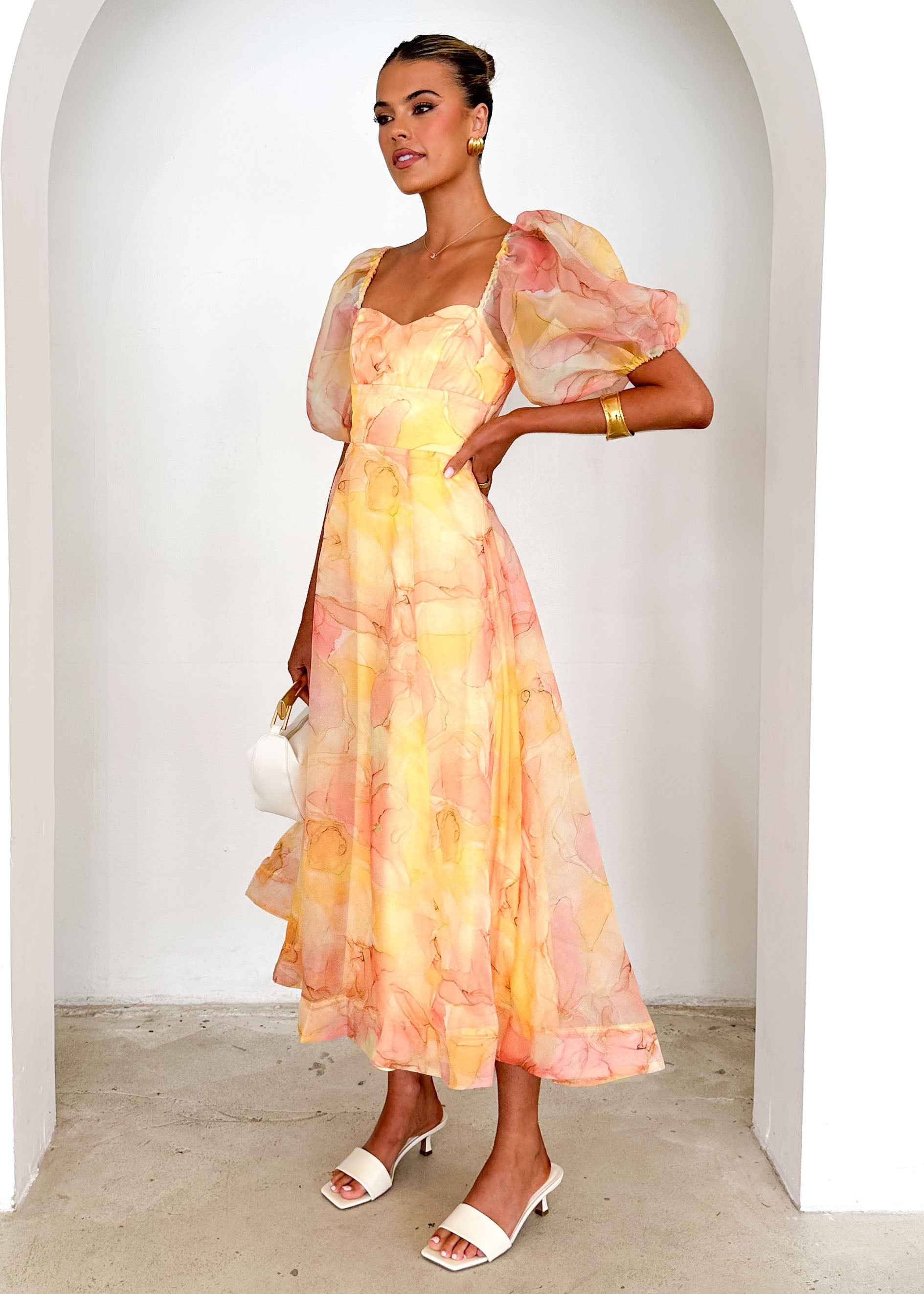 Paradisio Maxi Dress - Lemon Watercolour