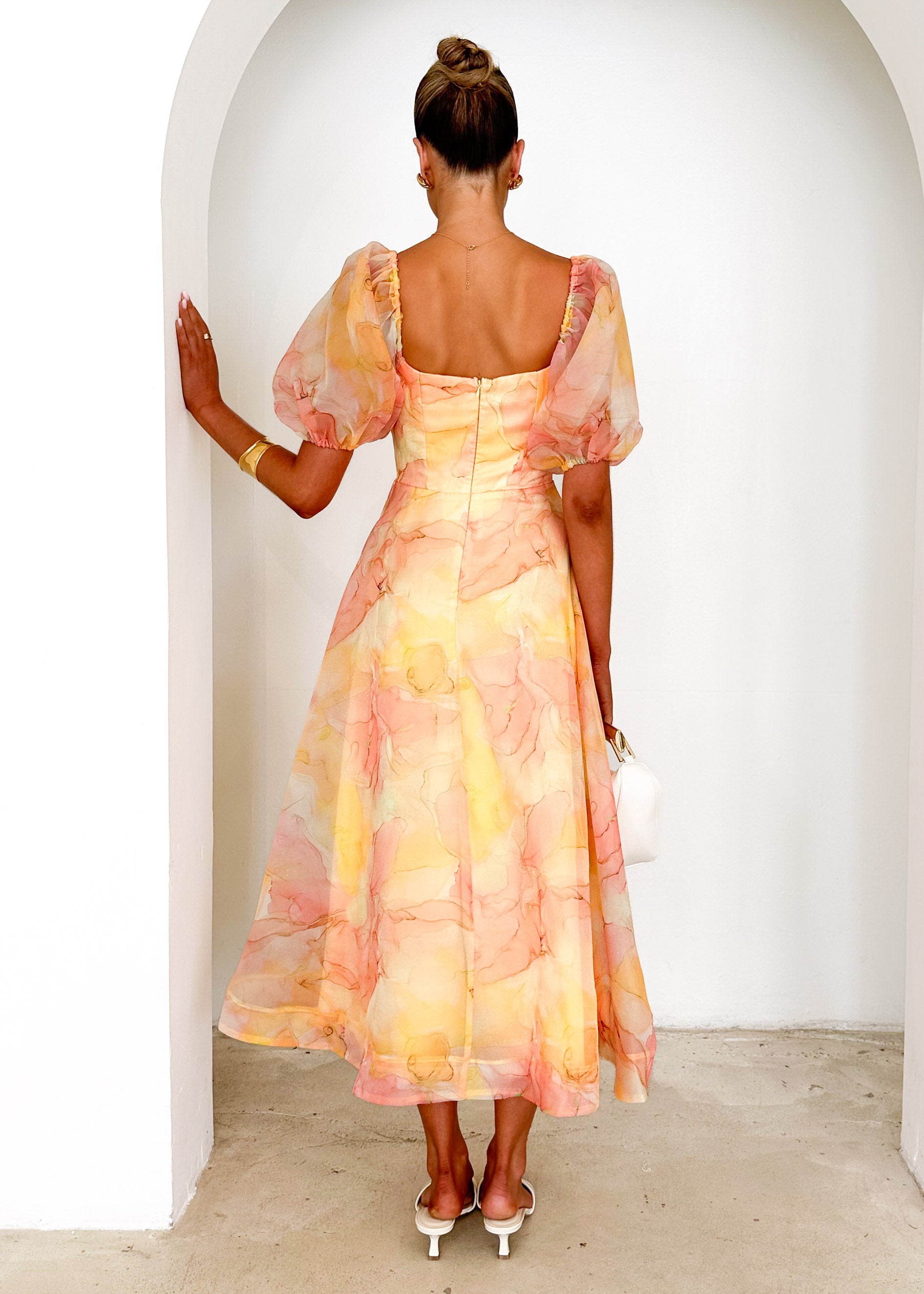 Paradisio Maxi Dress - Lemon Watercolour