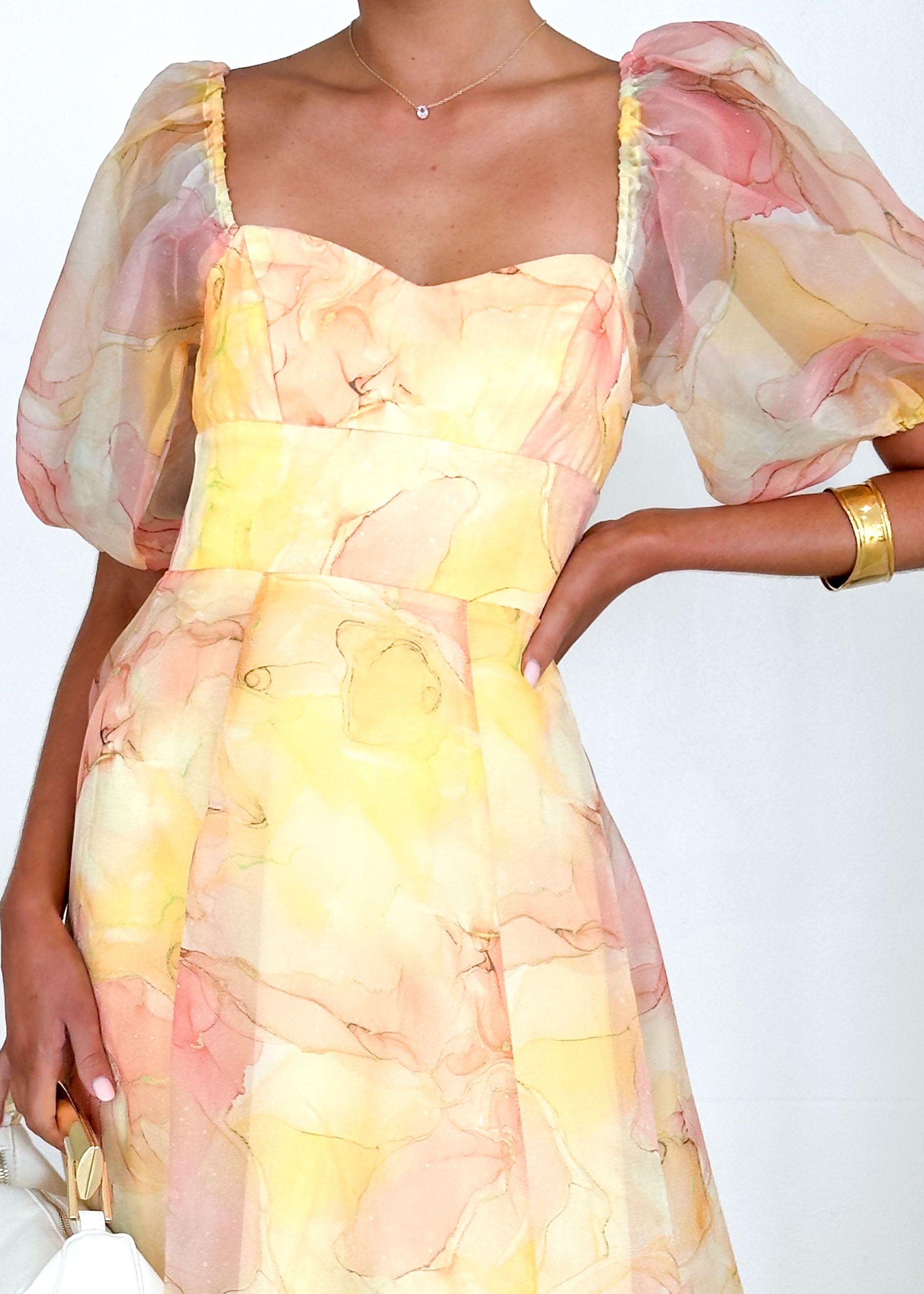 Paradisio Maxi Dress - Lemon Watercolour