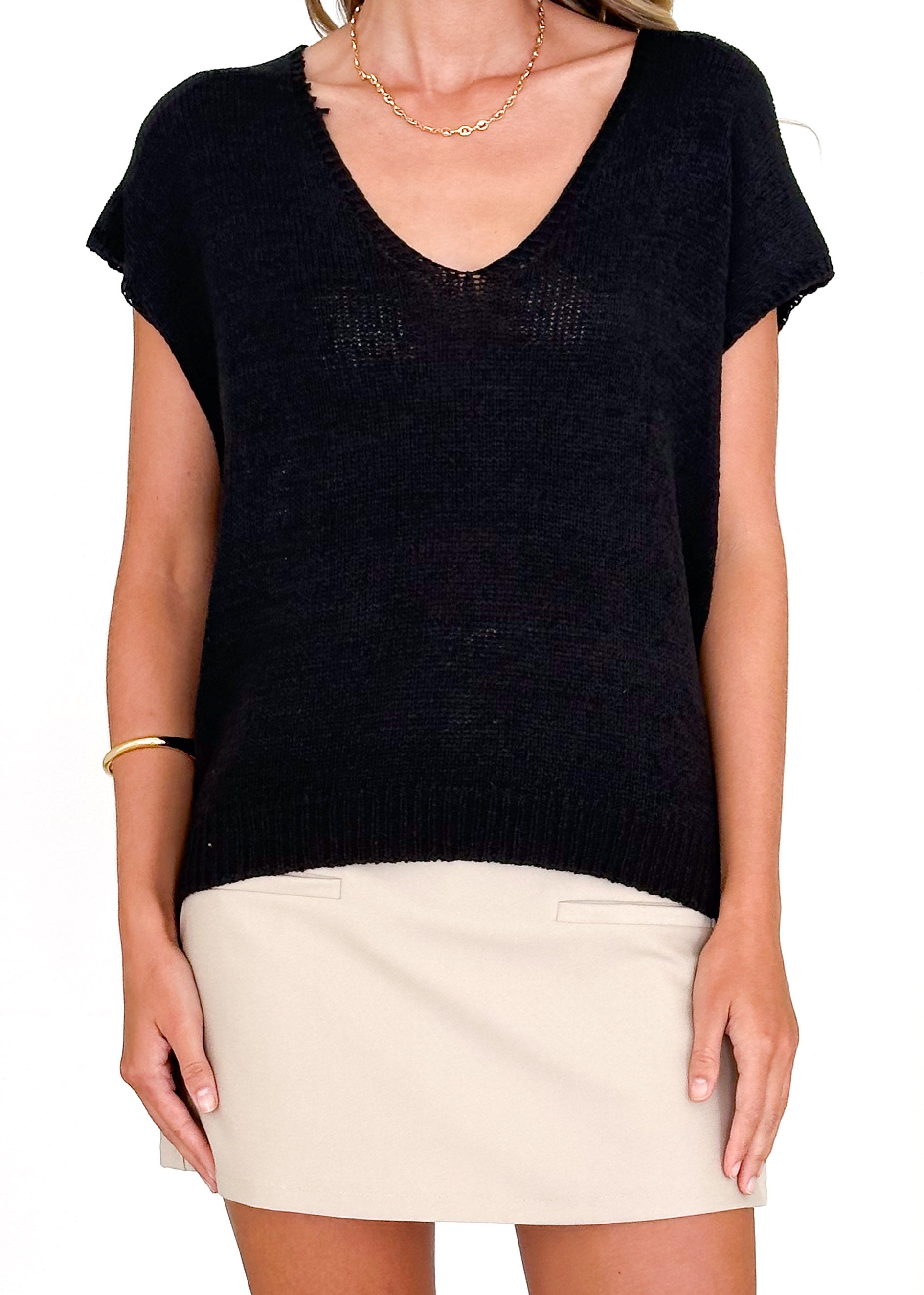 Melrose Knit Top - Black