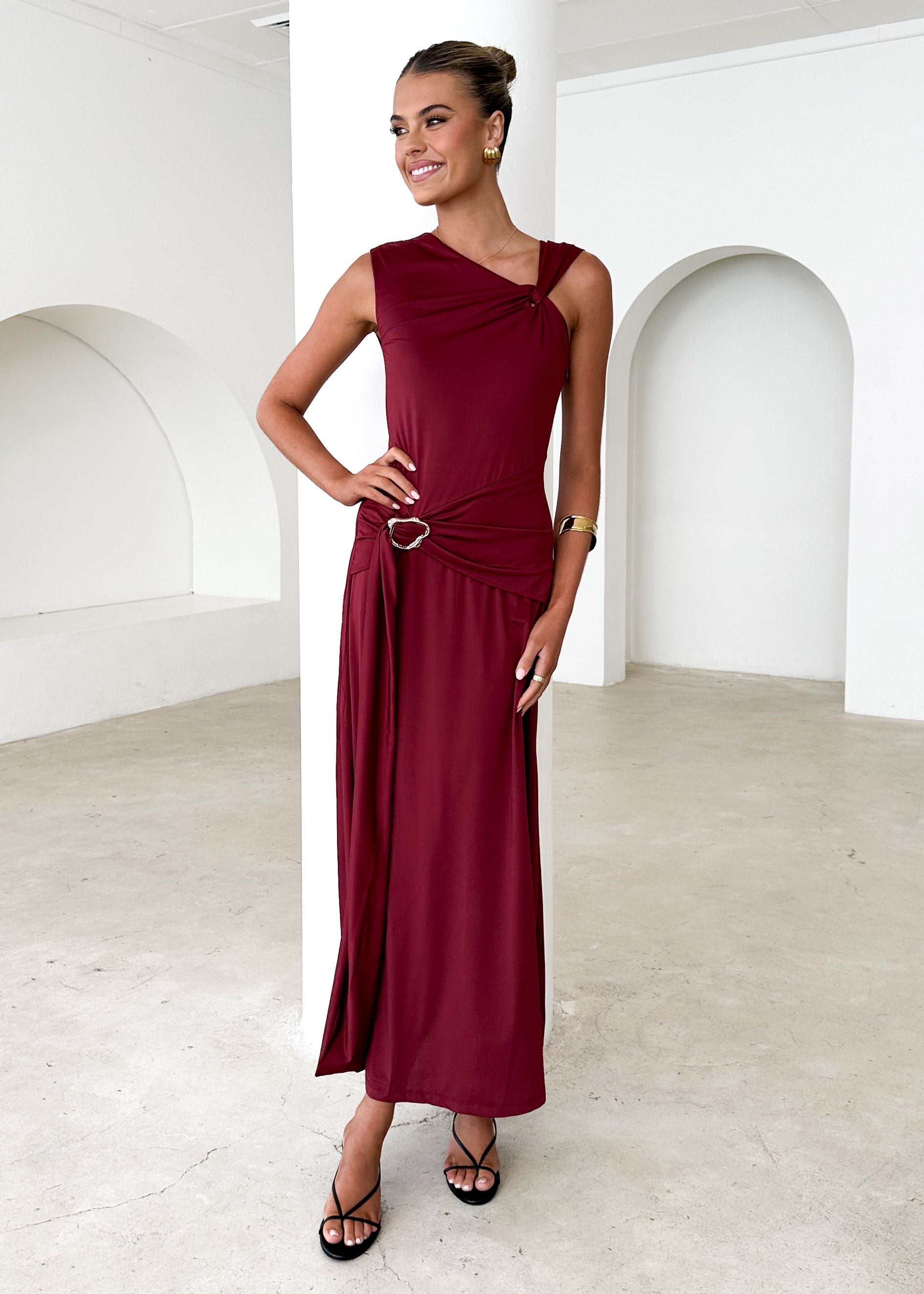 Arina Maxi Dress - Burgundy