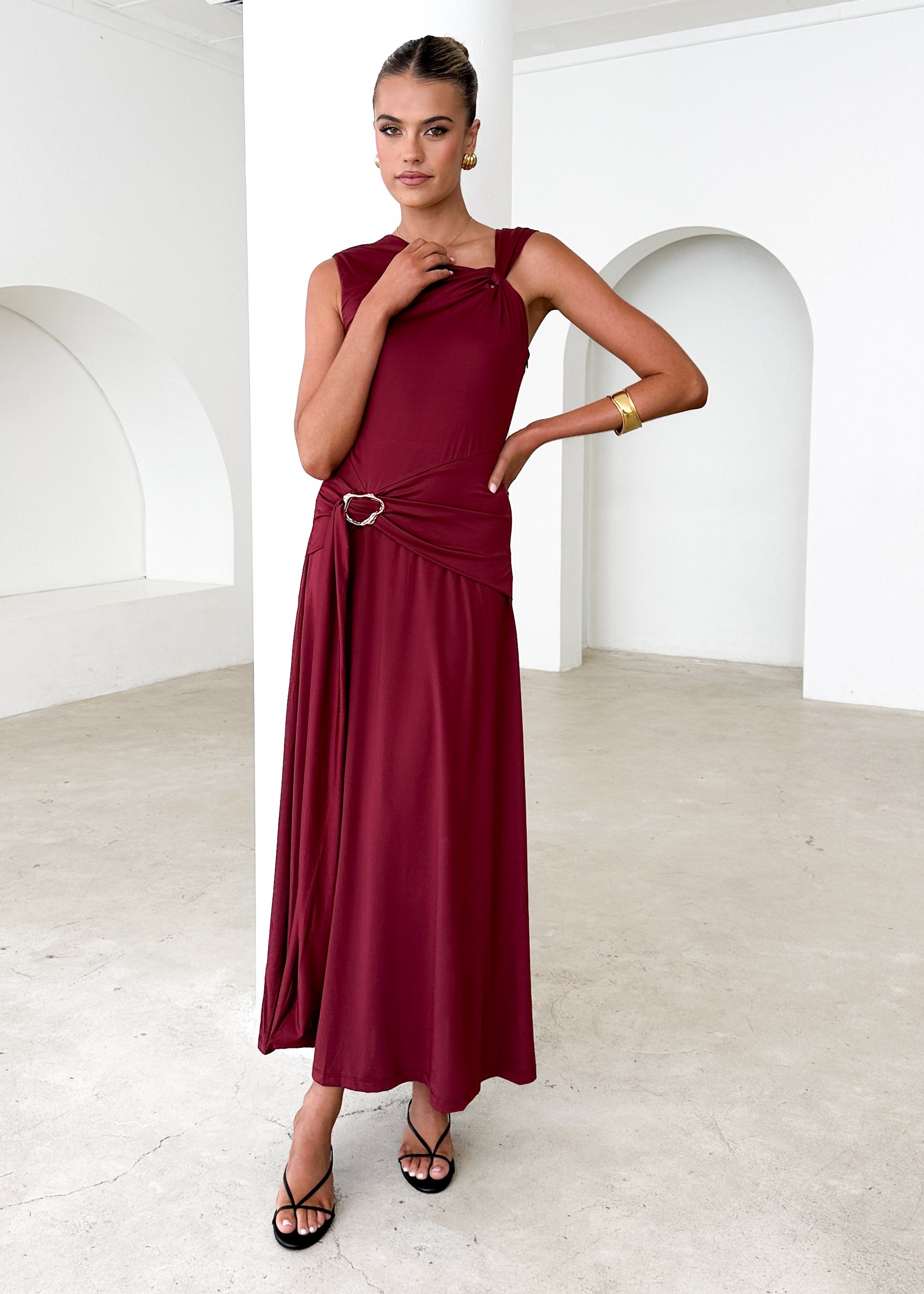 Arina Maxi Dress - Burgundy