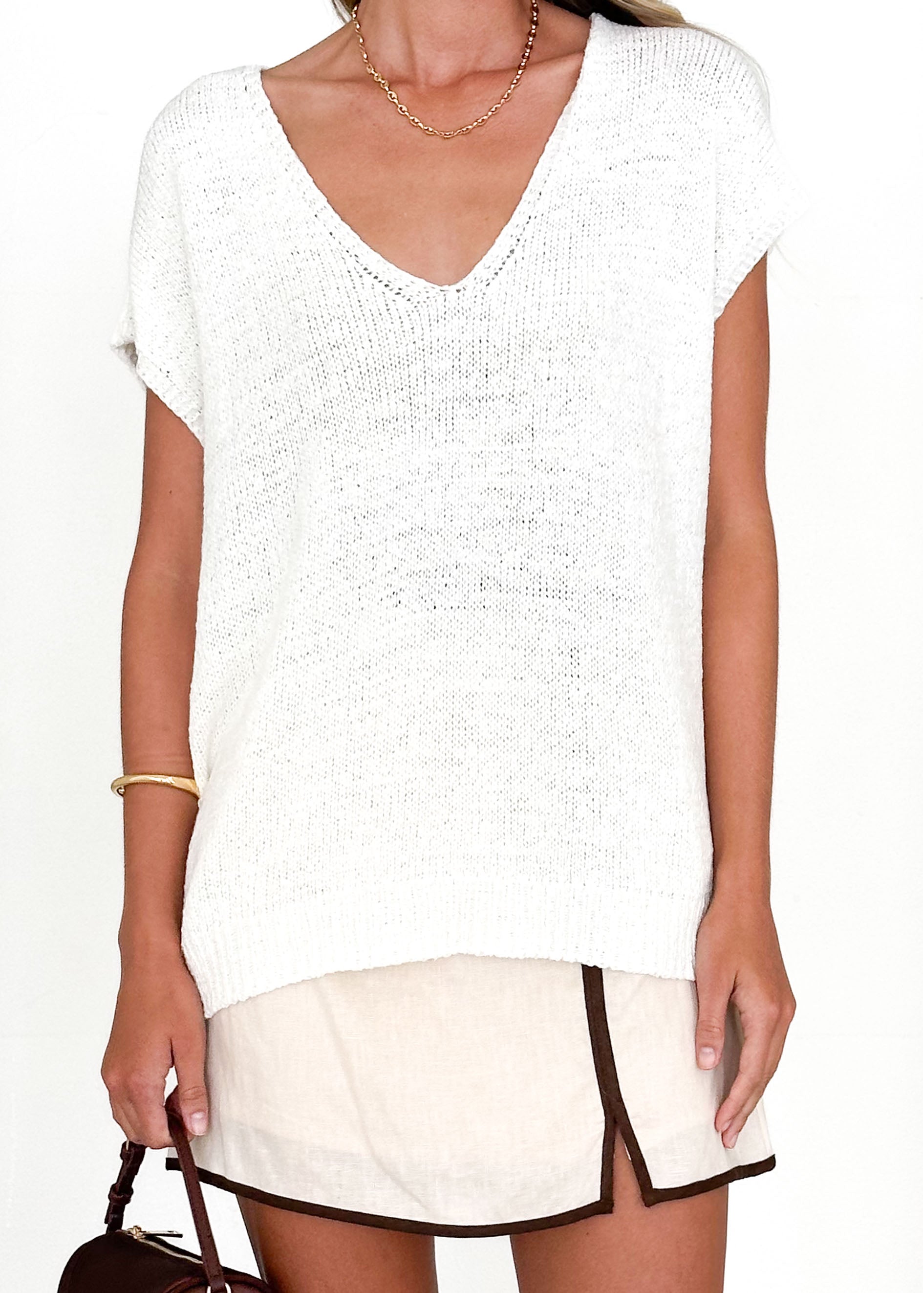 Melrose Knit Top - Off White