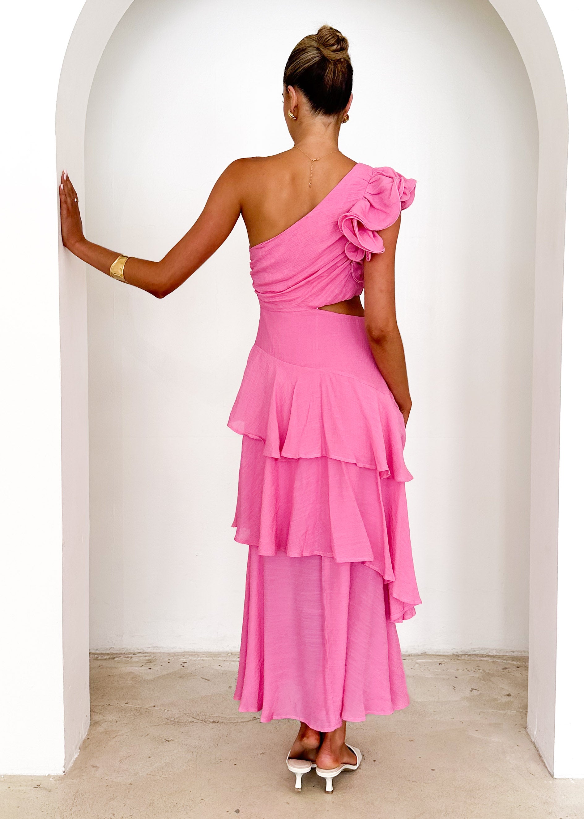 Lexi One Shoulder Maxi Dress - Pink