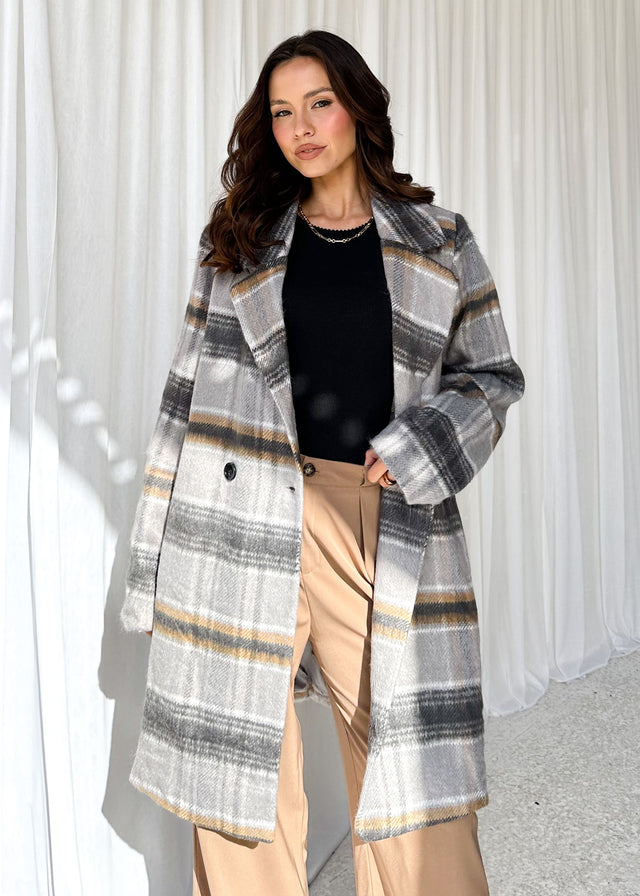 Oprael Coat - Grey Check