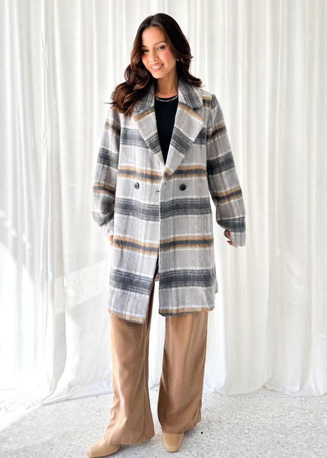 Oprael Coat - Grey Check