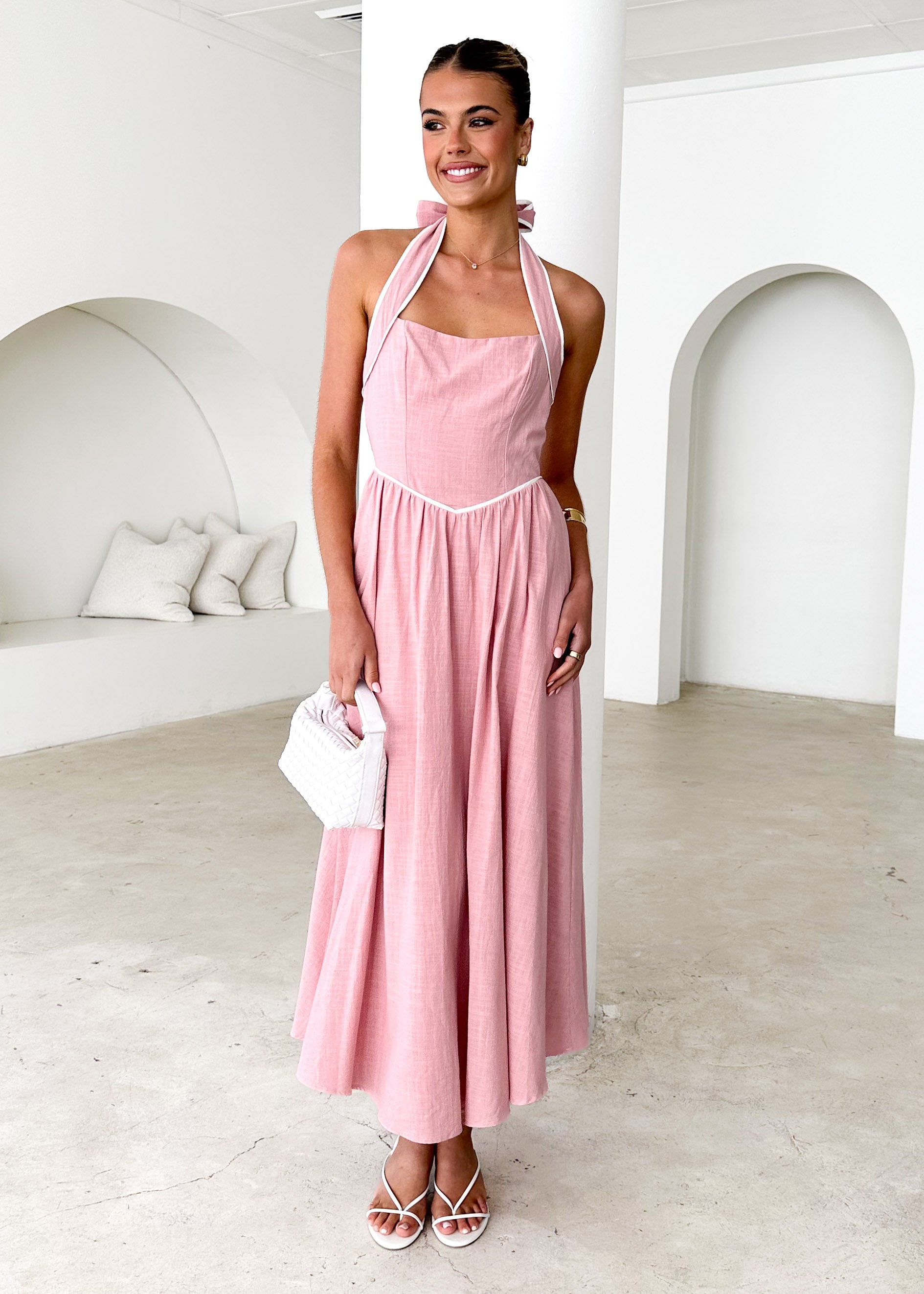 Denise Halter Maxi Dress - Blush