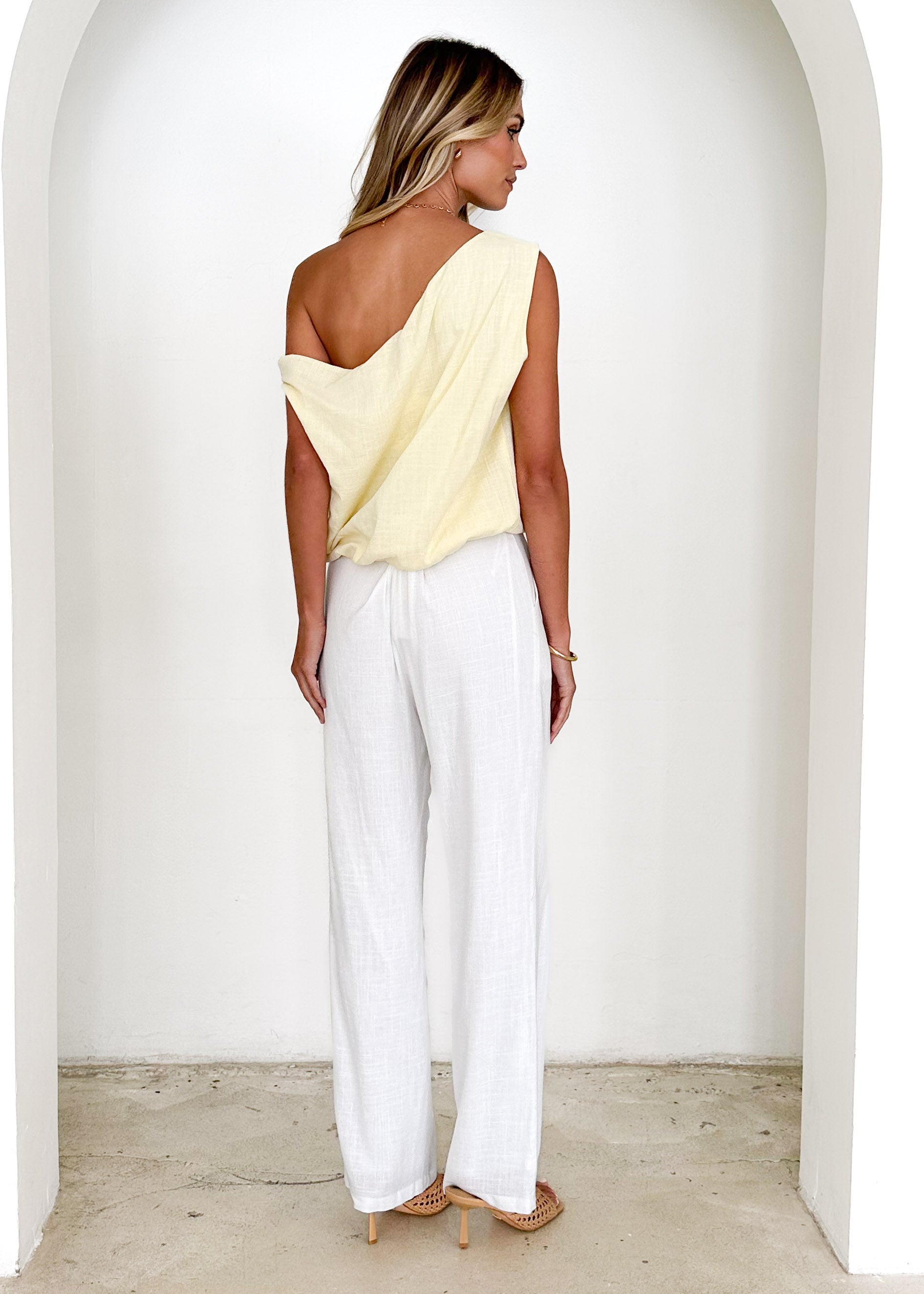 Teleah One Shoulder Top - Lemon