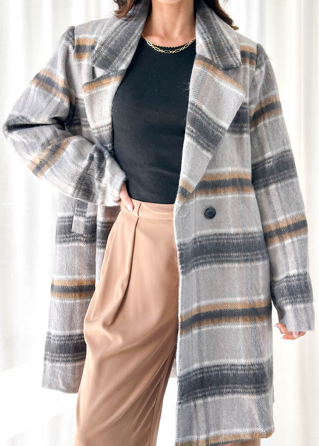 Oprael Coat - Grey Check