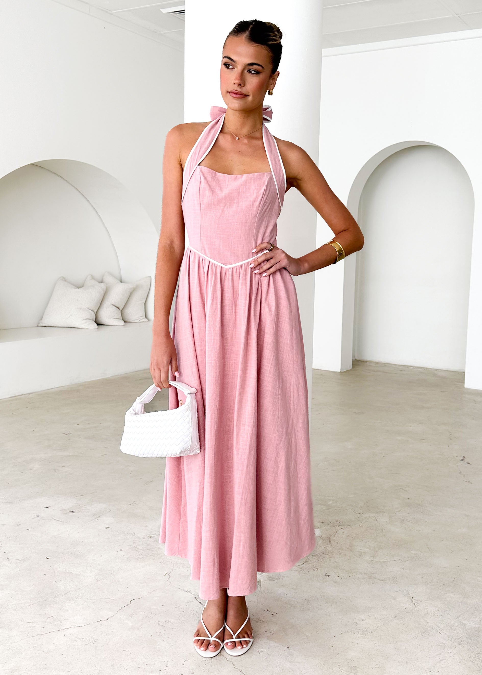 Denise Halter Maxi Dress - Blush