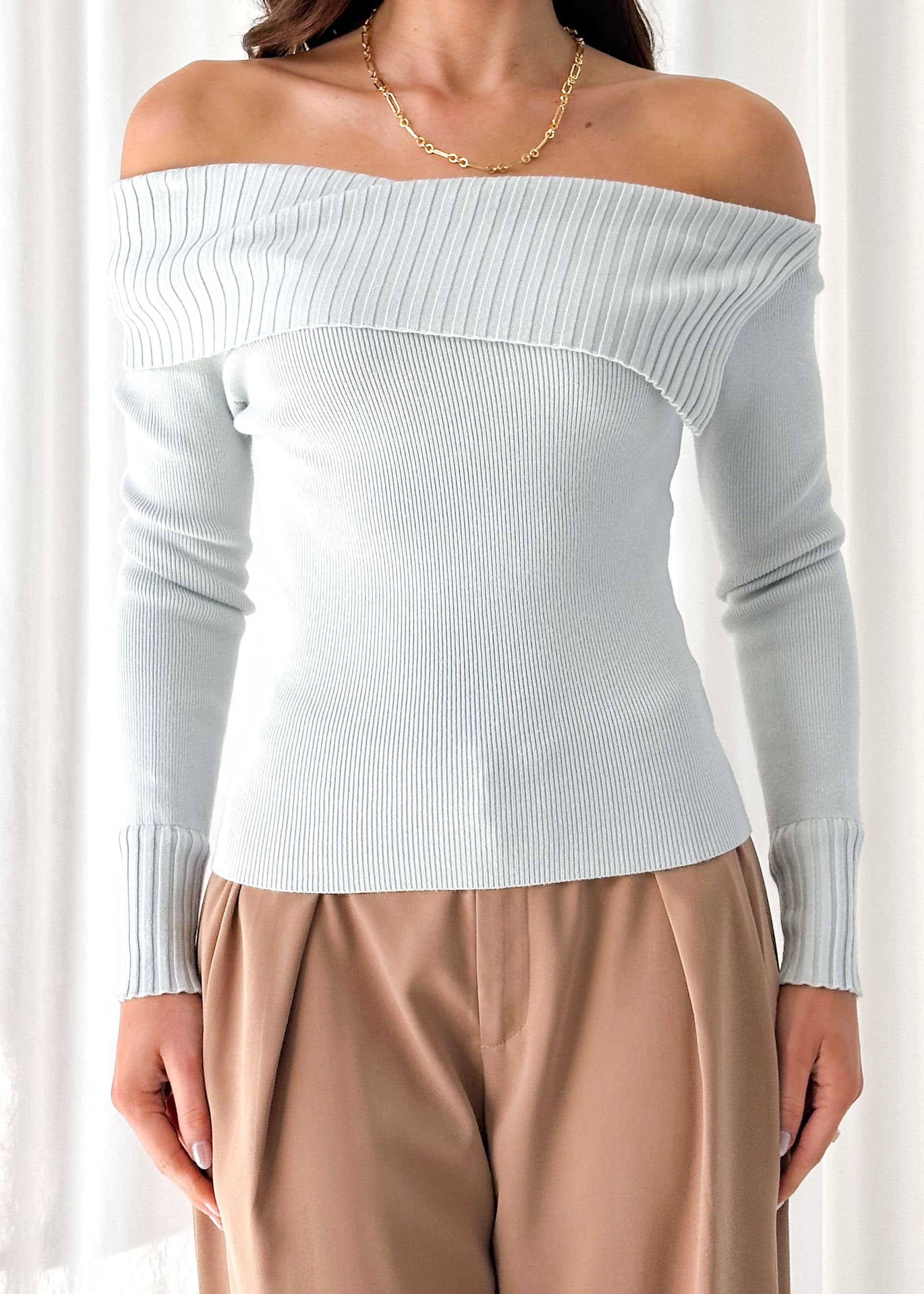 Florence Knit Top - Grey