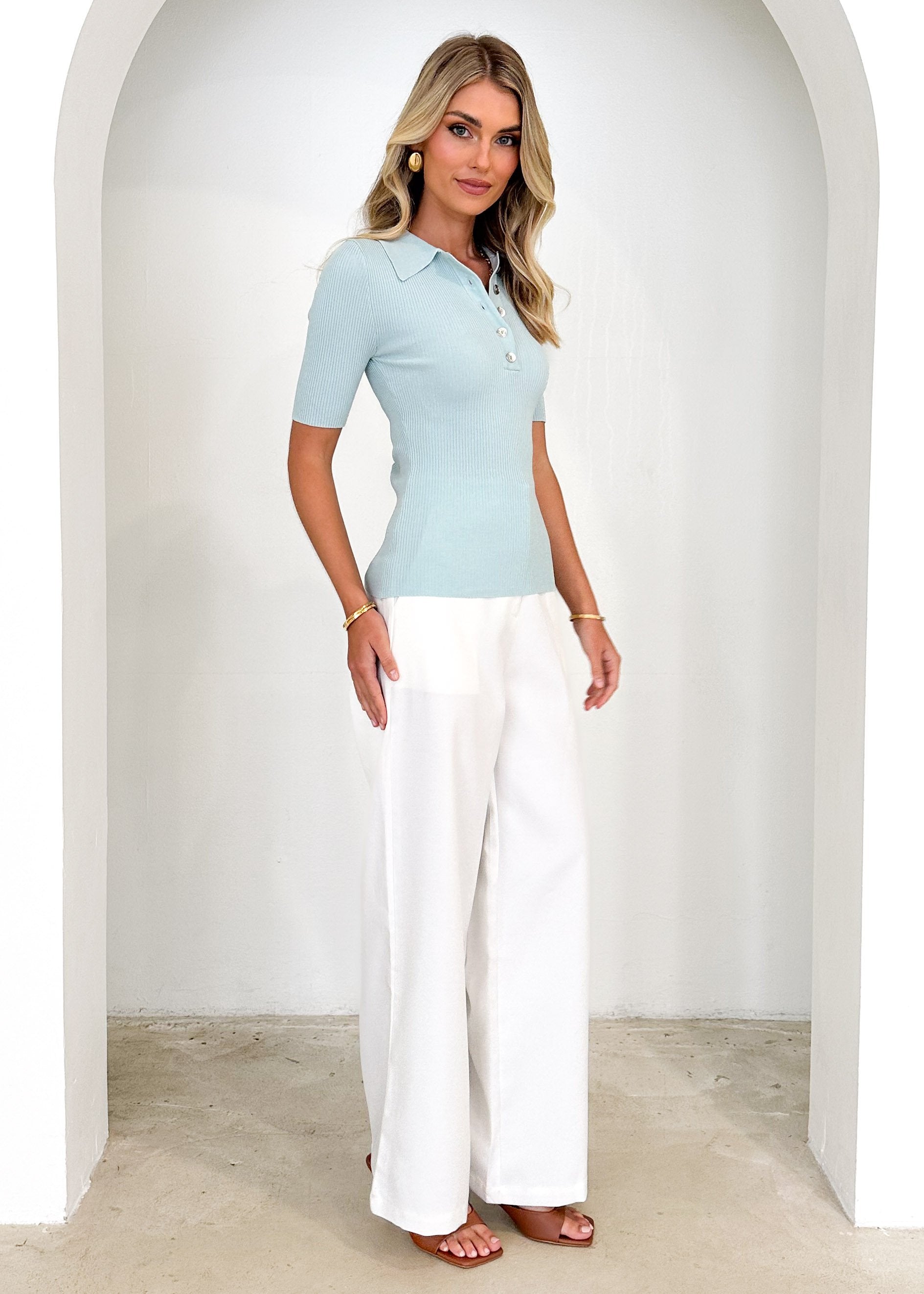 Tayman Knit Top - Seafoam