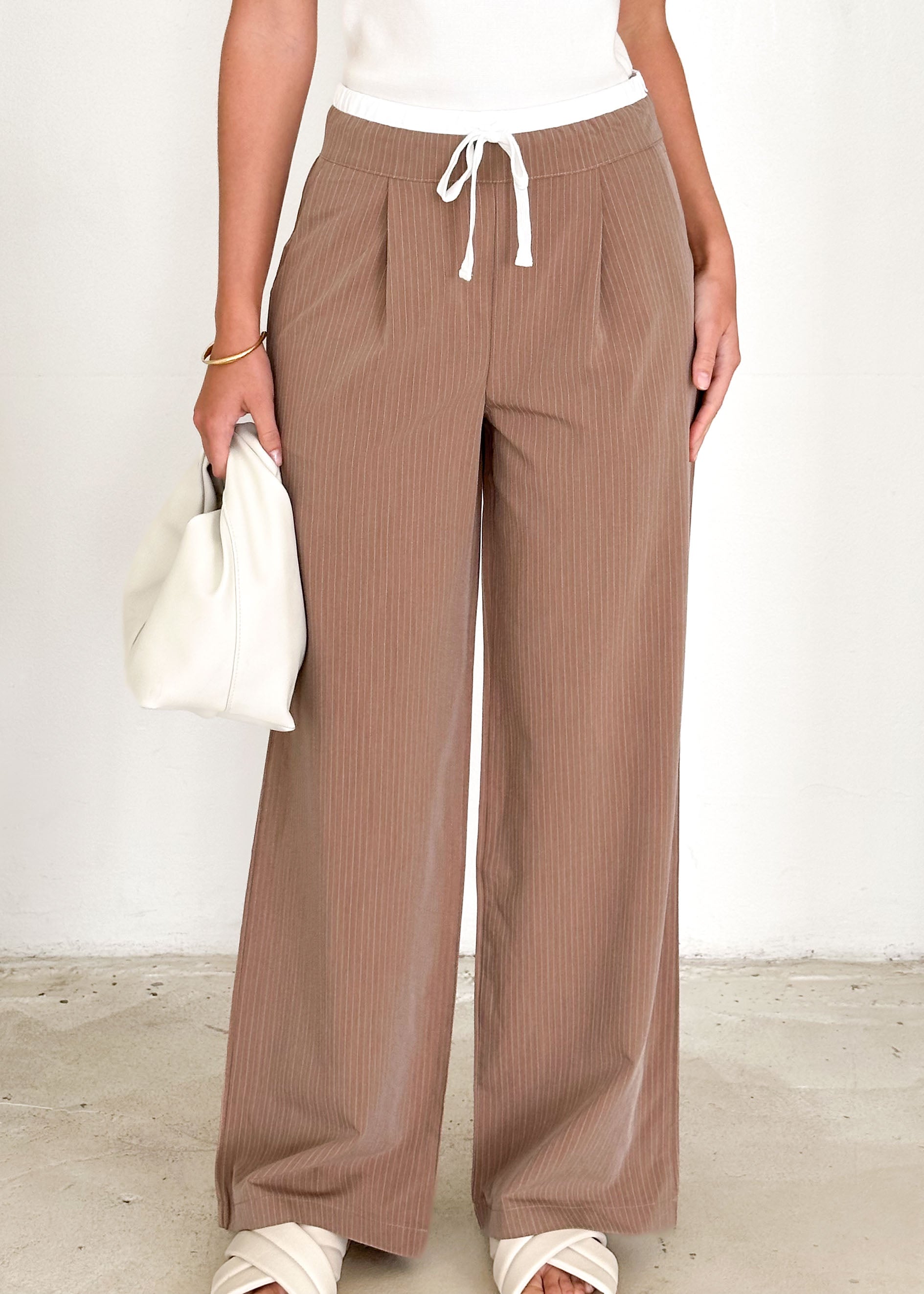 Sadra Pants - Brown Pinstripe