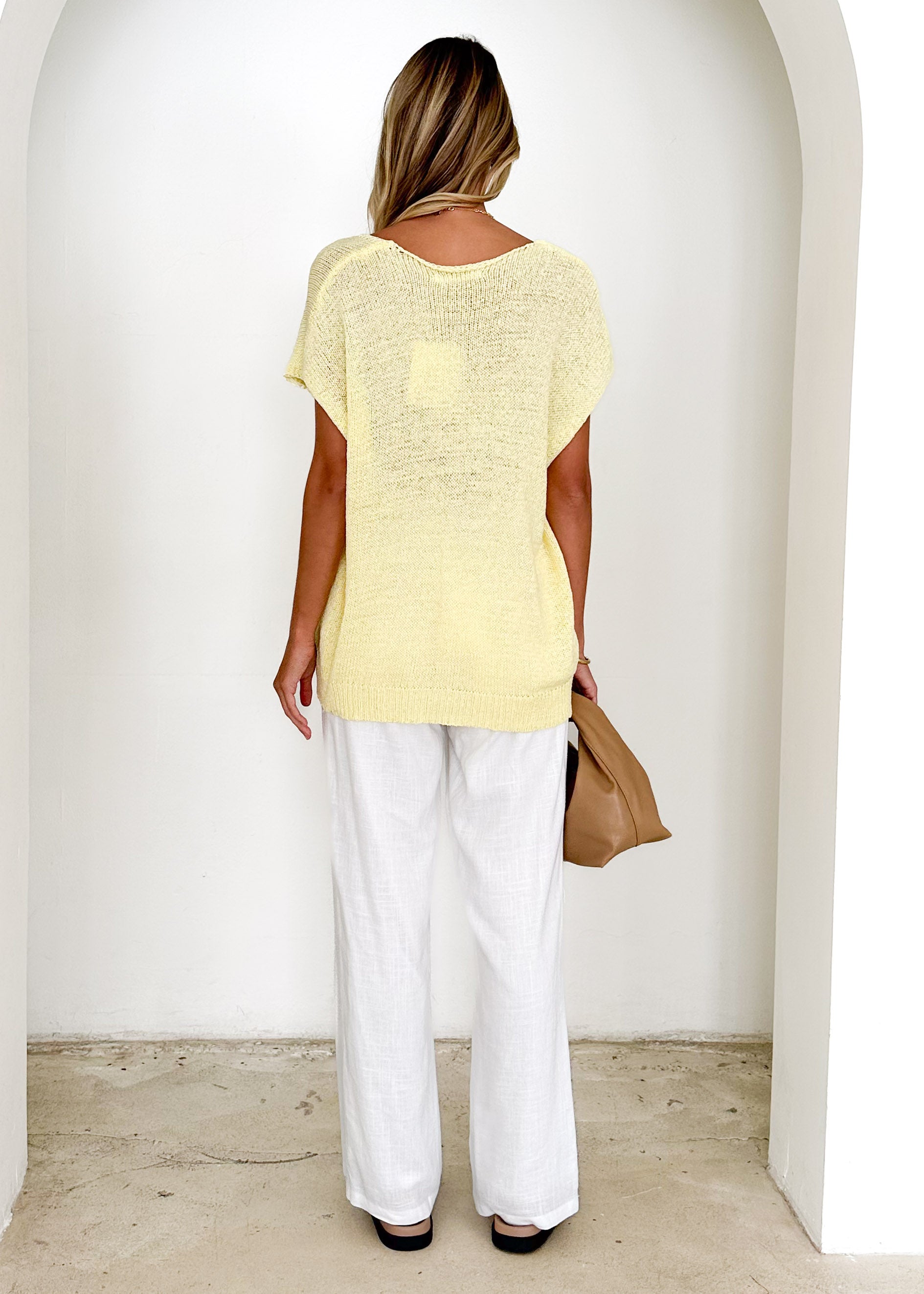 Melrose Knit Top - Lemon