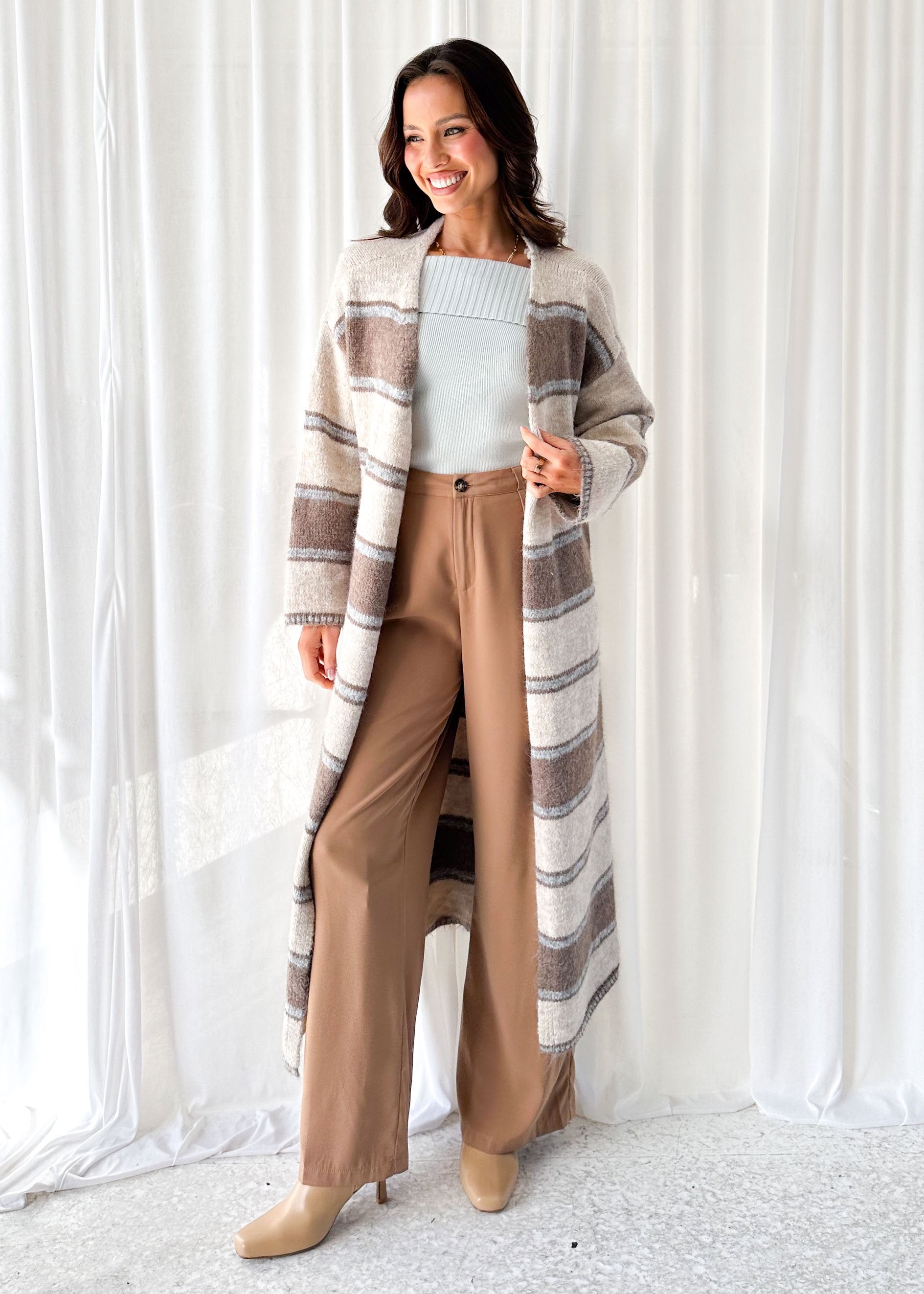 Yourta Cardigan - Brown Stripe