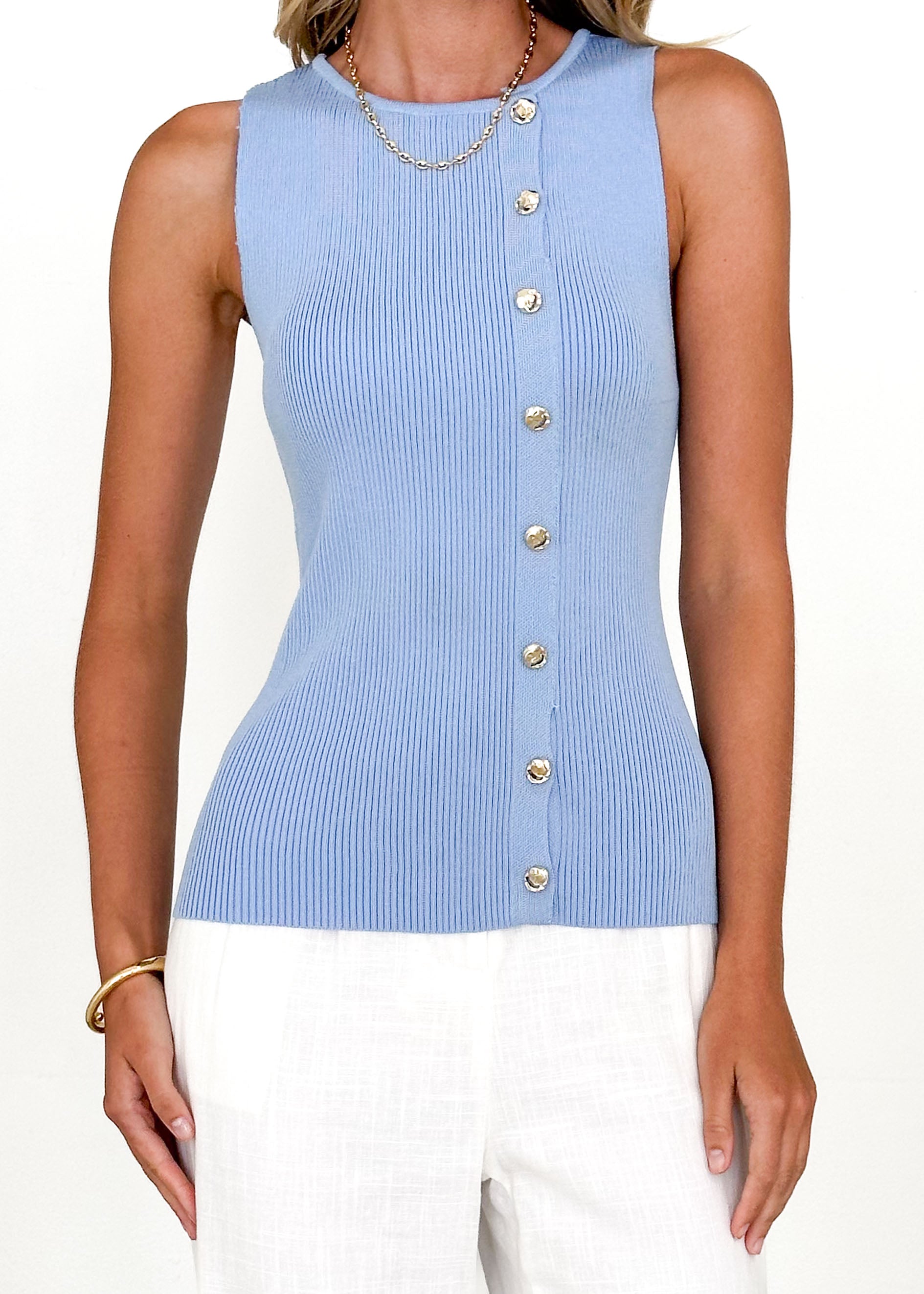 Shayla Knit Top - Blue