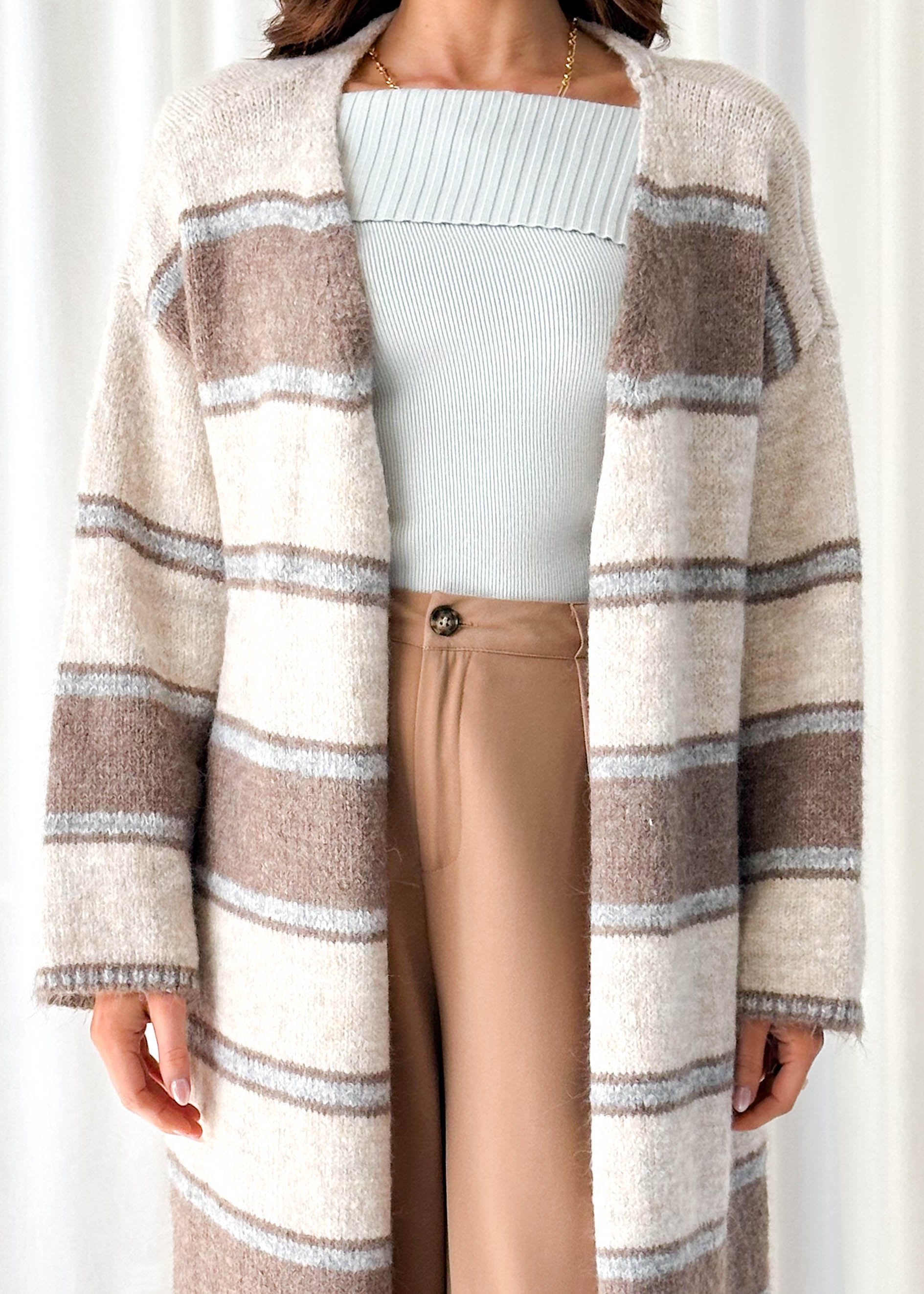 Yourta Cardigan - Brown Stripe