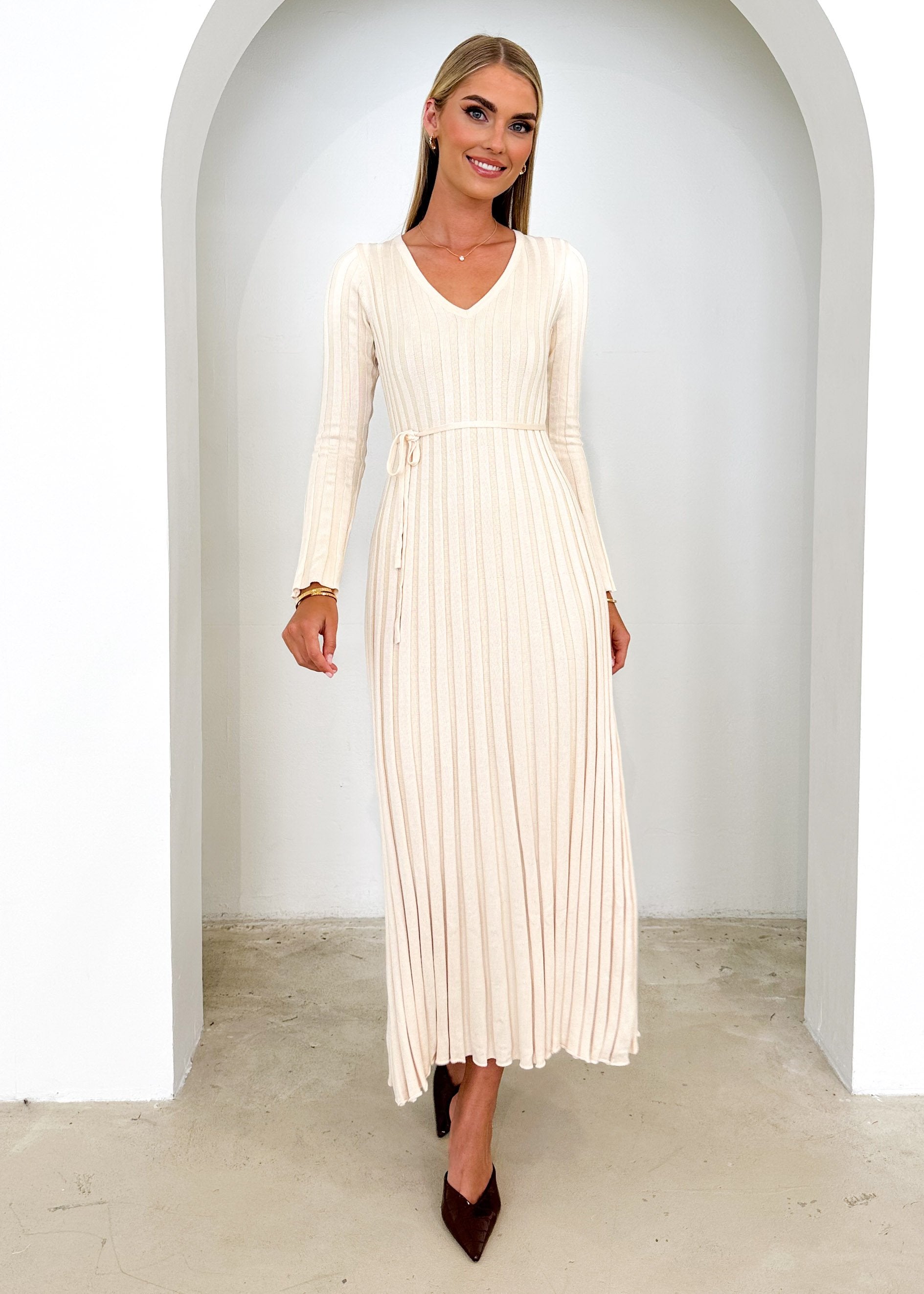 Jelsoe Knit Midi Dress - Cream