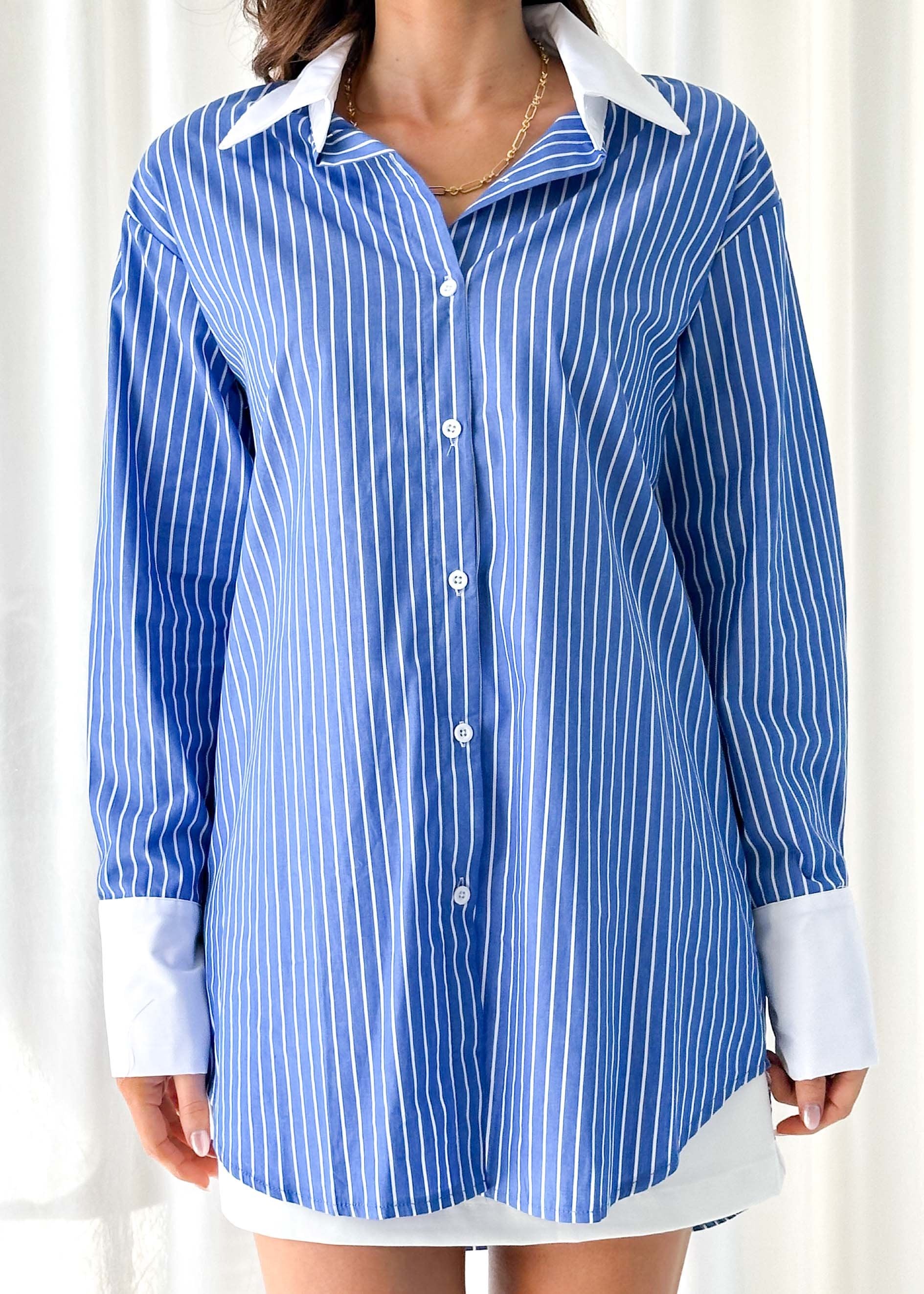 Cherish Shirt - Blue Stripe