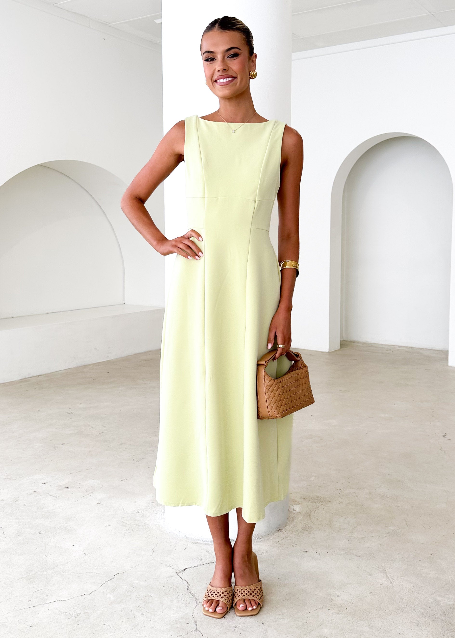 Beckham Midi Dress - Lime