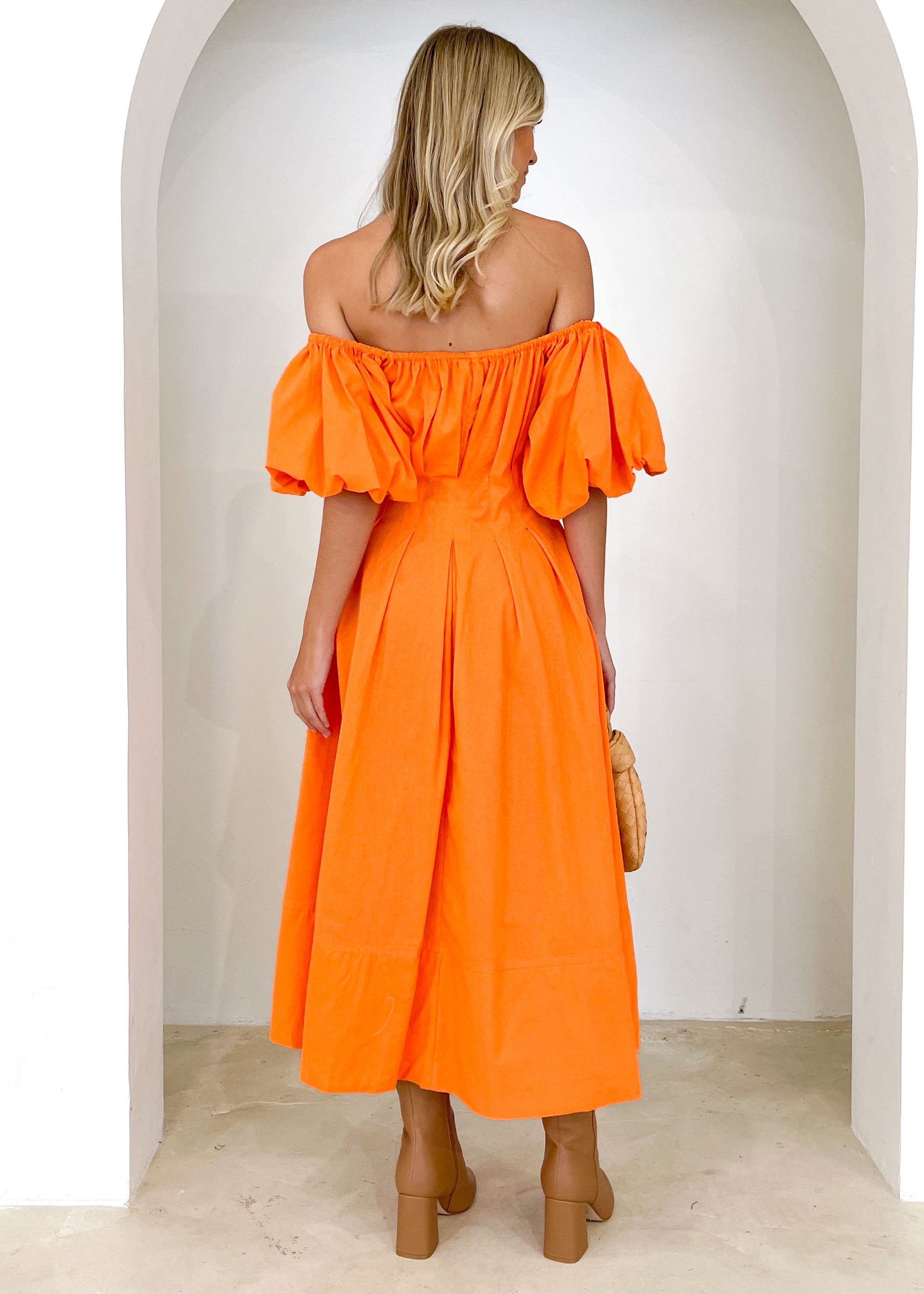 Lessey Off Shoulder Maxi Dress - Orange