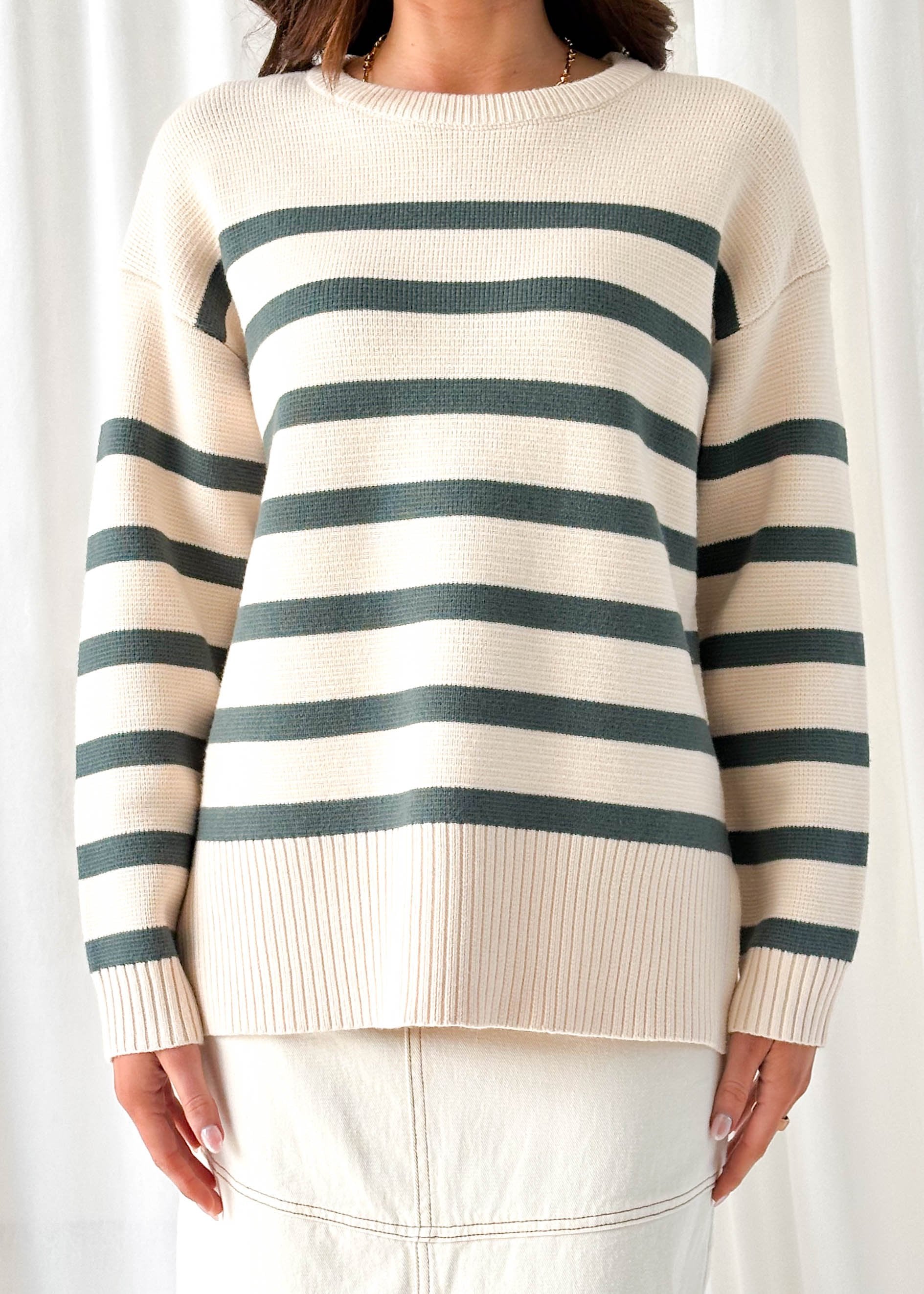 Coastalla Sweater - Green Stripe